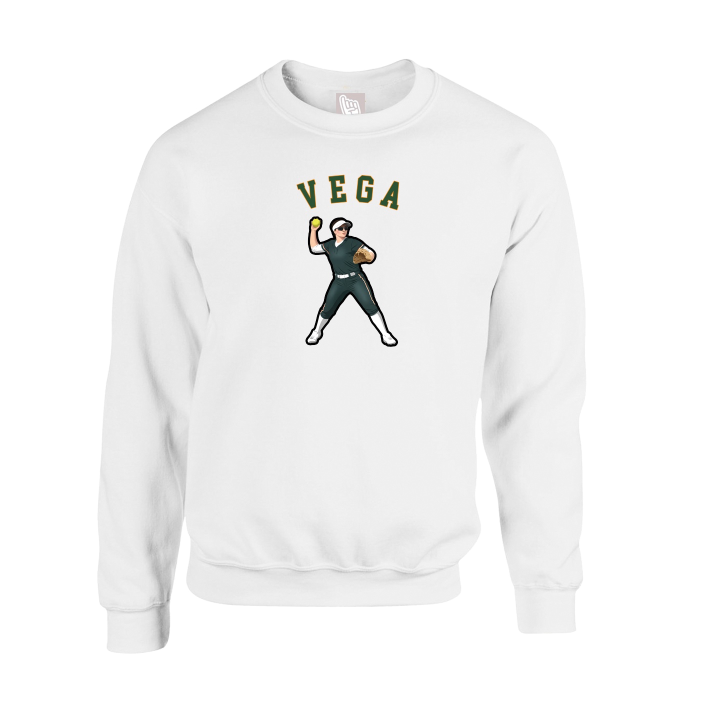 Fleece Crew — Shirsey Arch in White