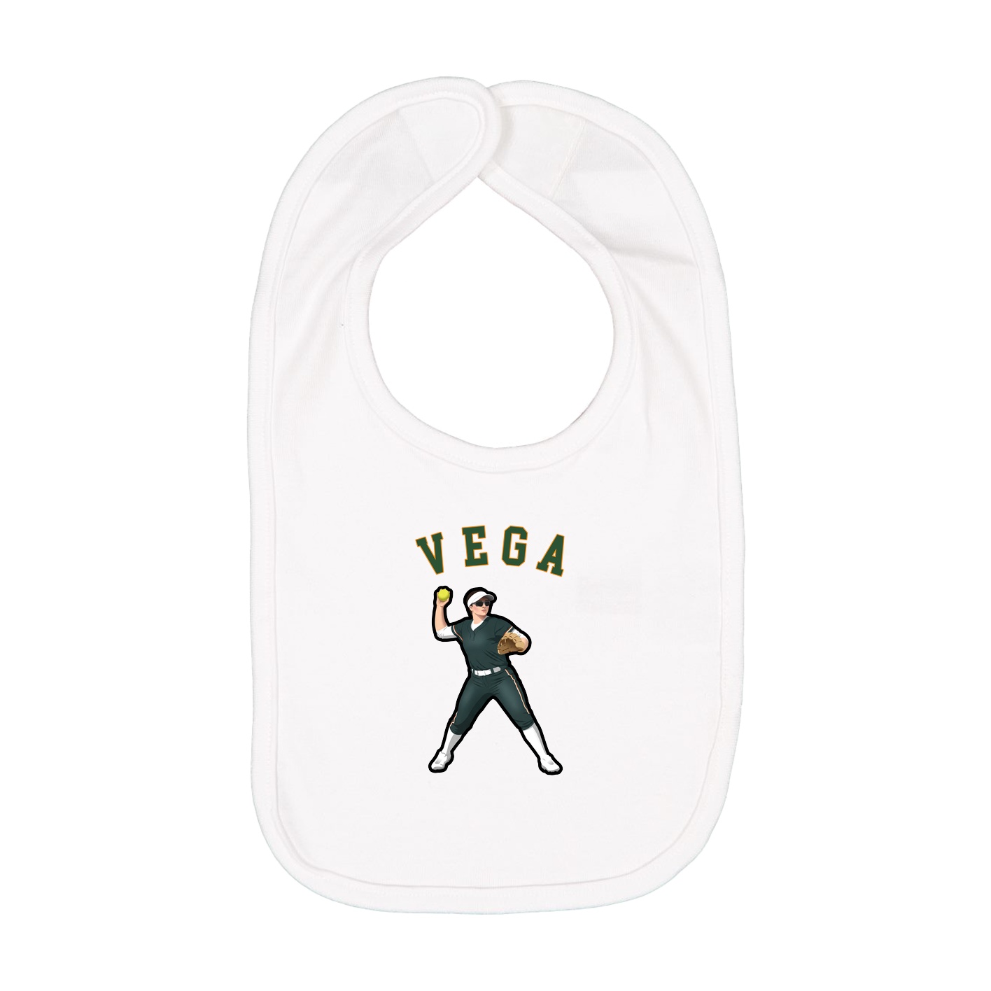 Infant Bib — Shirsey Arch in White