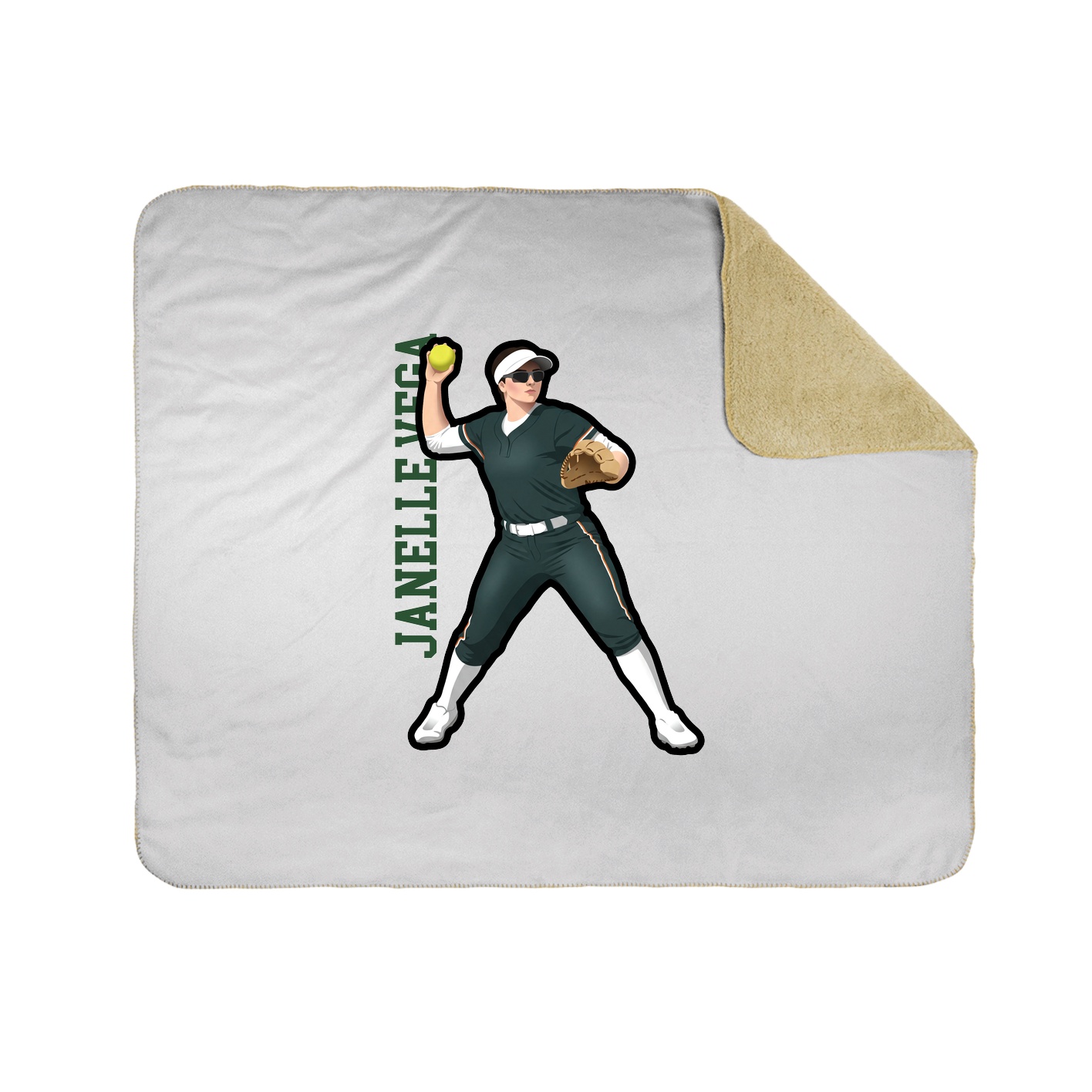 Throw Blanket — Name Vertical in White