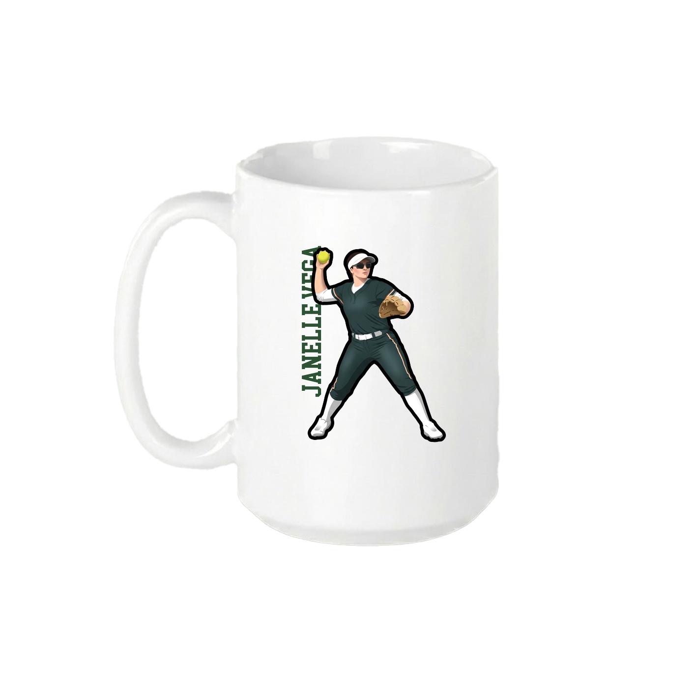 15oz Coffee Mug — Name Vertical in White