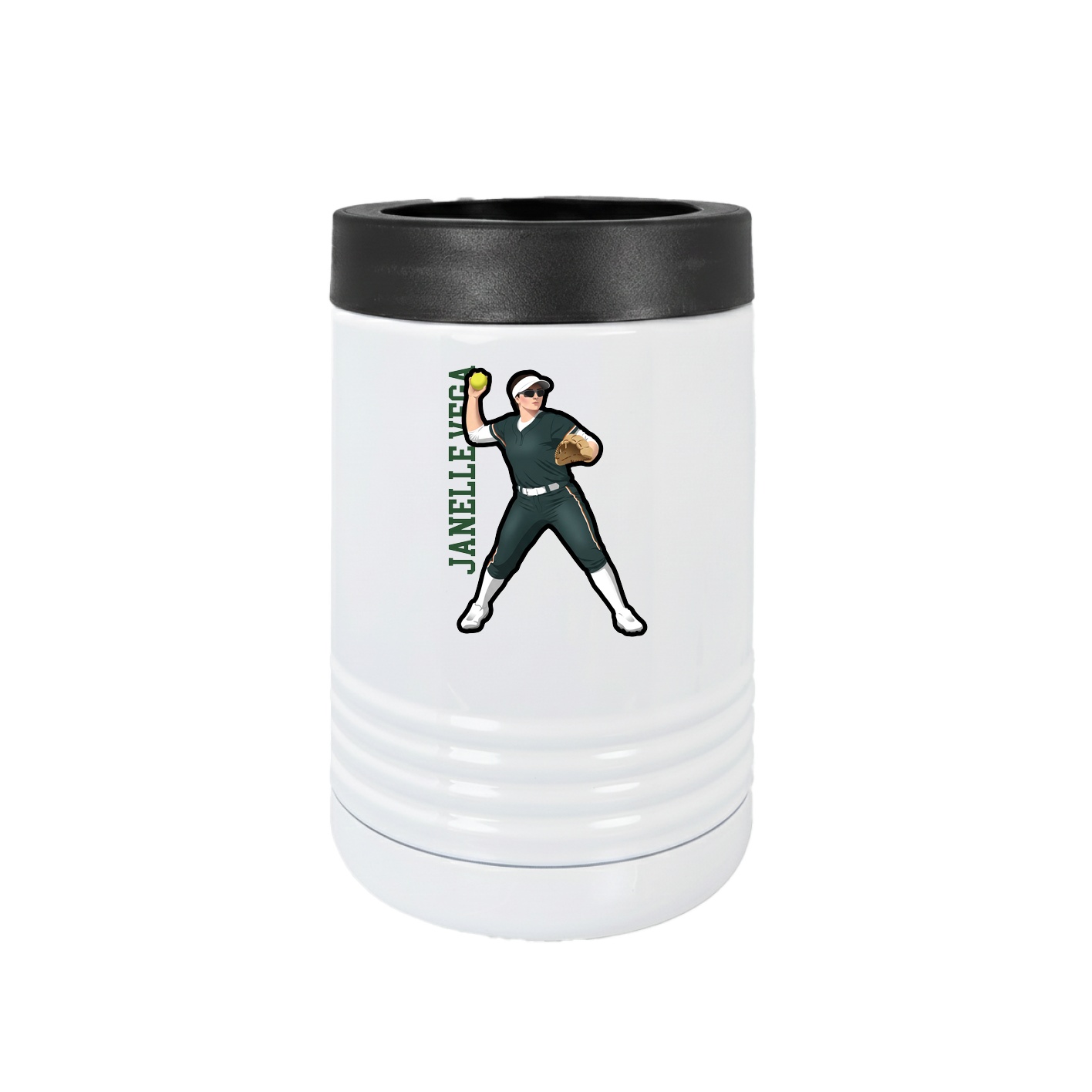 Beverage Holder — Name Vertical in White