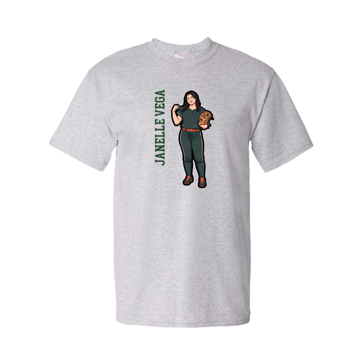 Youth Tee — Name Vertical in Grey