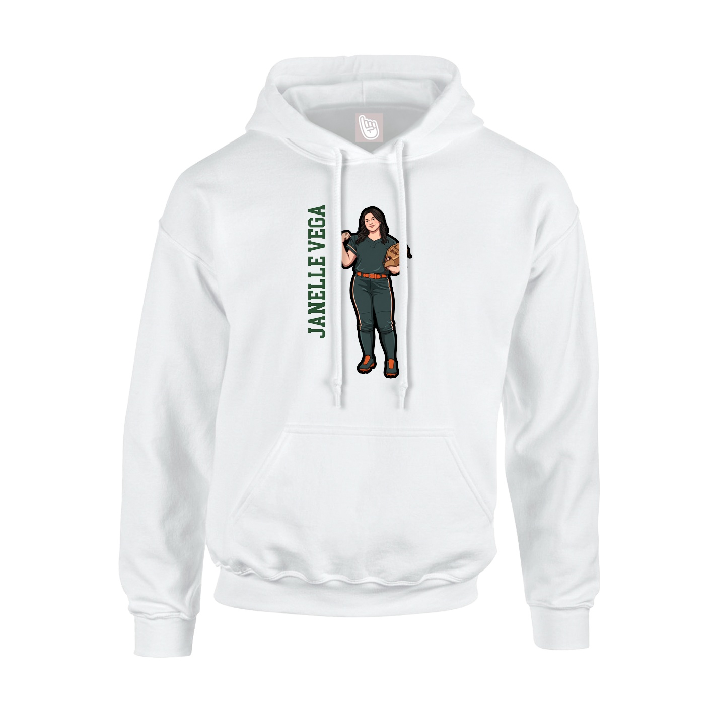 Hoodie — Name Vertical in White