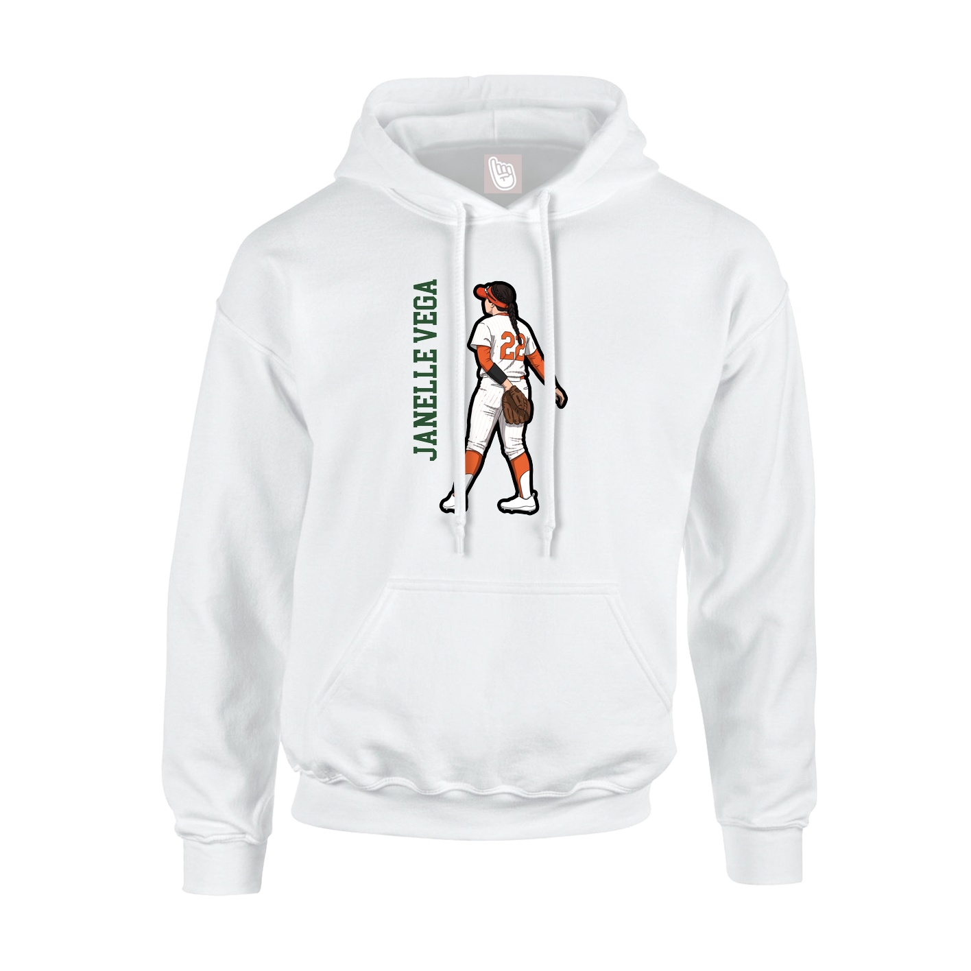 Youth Hoodie — Name Vertical in White
