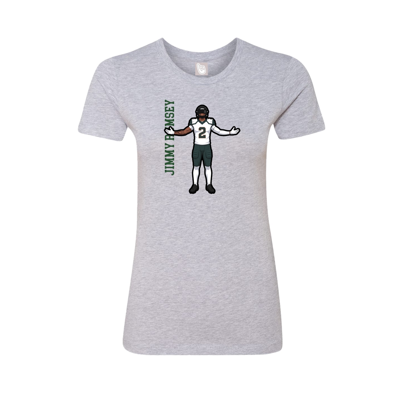 Fitted Women's Tee — Name Vertical in Grey
