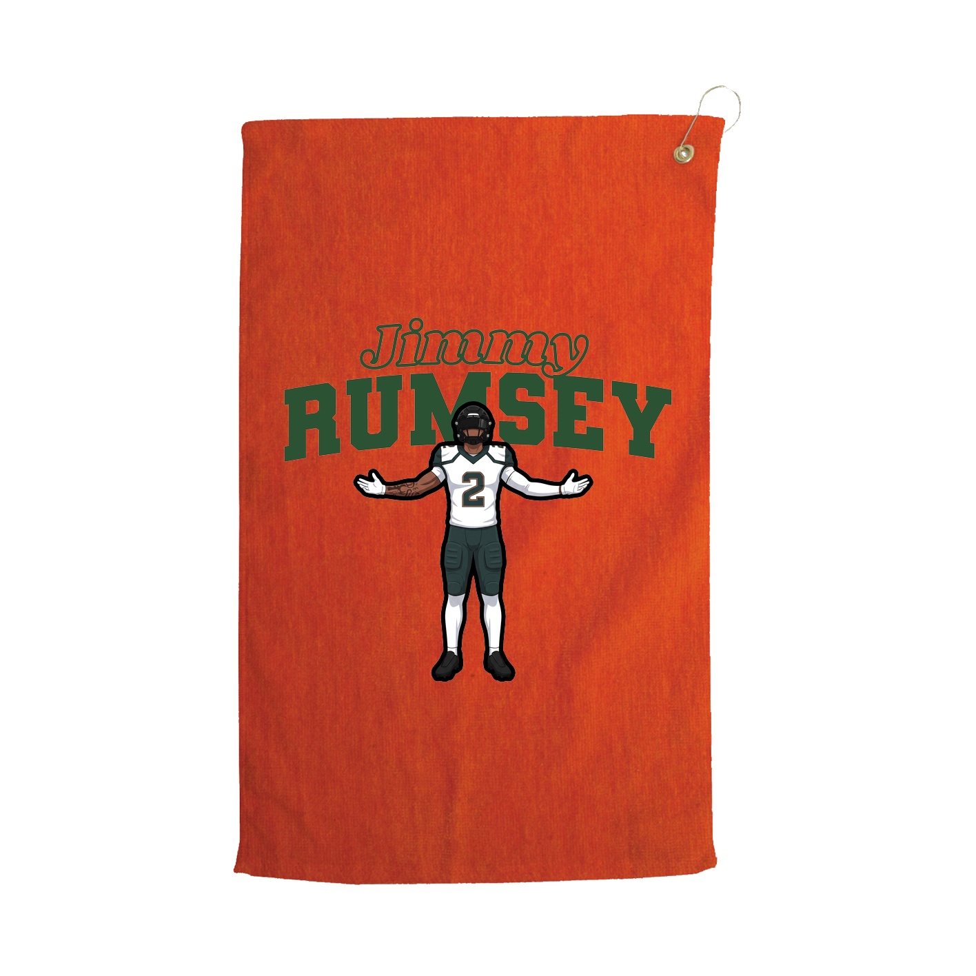 Golf Towel — Name Arch in Orange