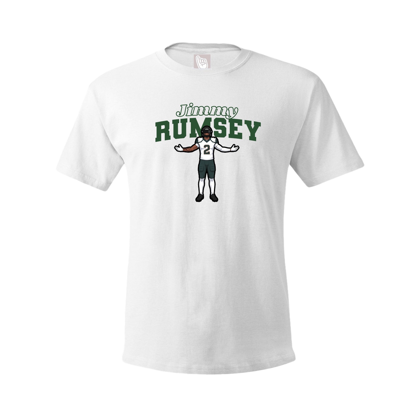 Youth Tee — Name Arch in White