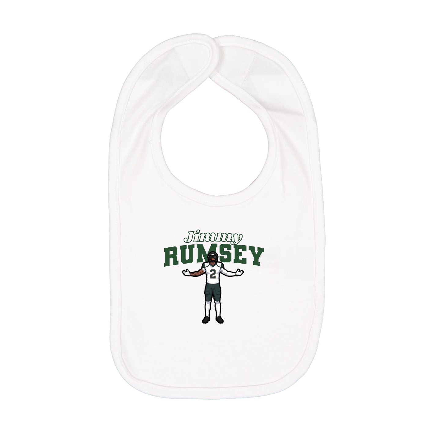 Infant Bib — Name Arch in White