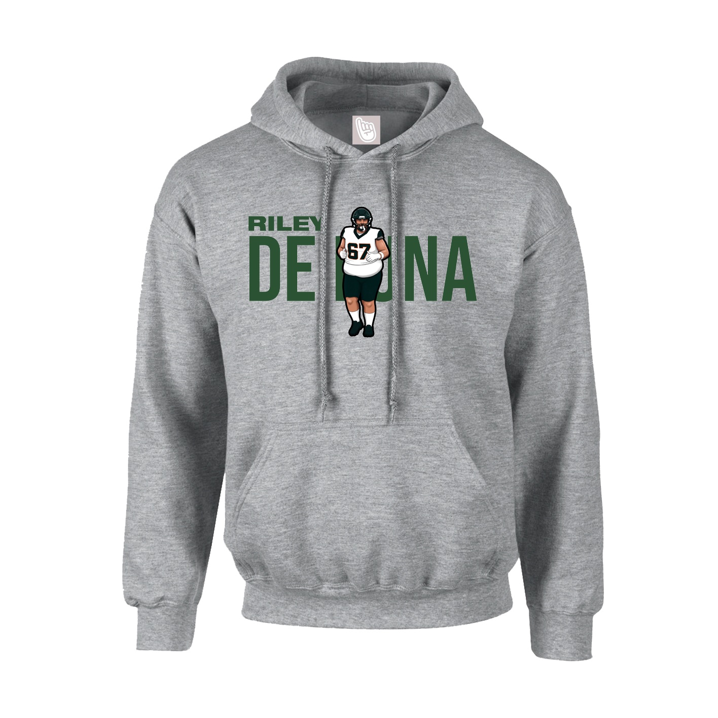 Youth Hoodie — Player Name in Grey