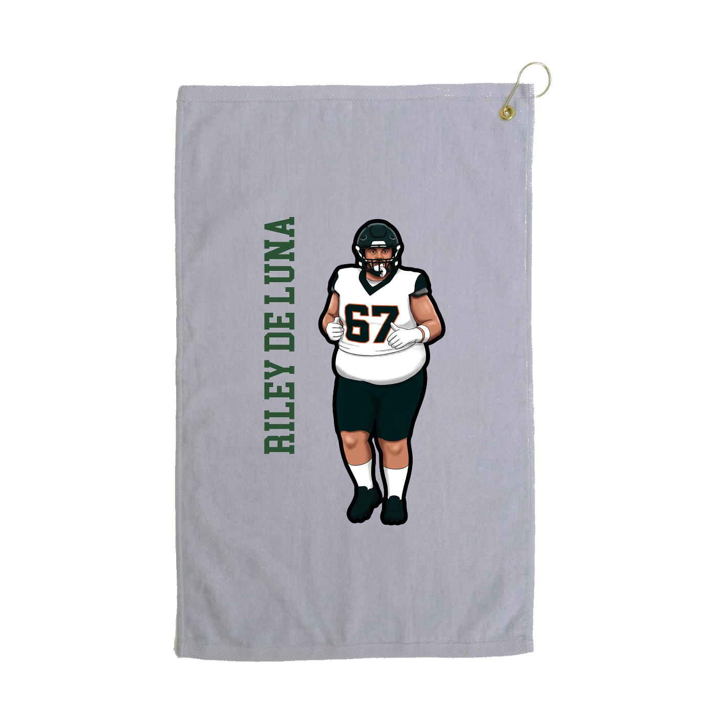 Golf Towel — Name Vertical in Grey