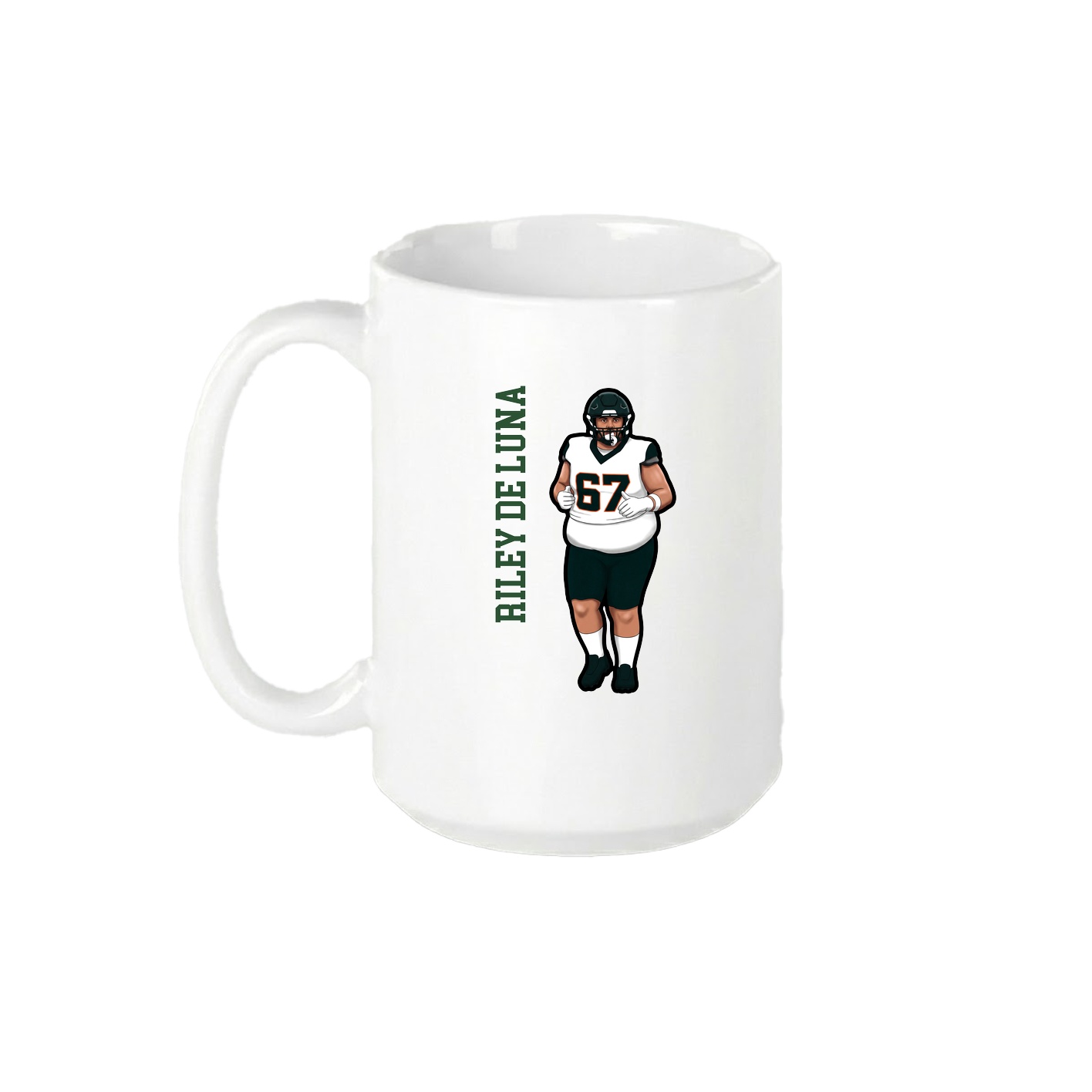 15oz Coffee Mug — Name Vertical in White