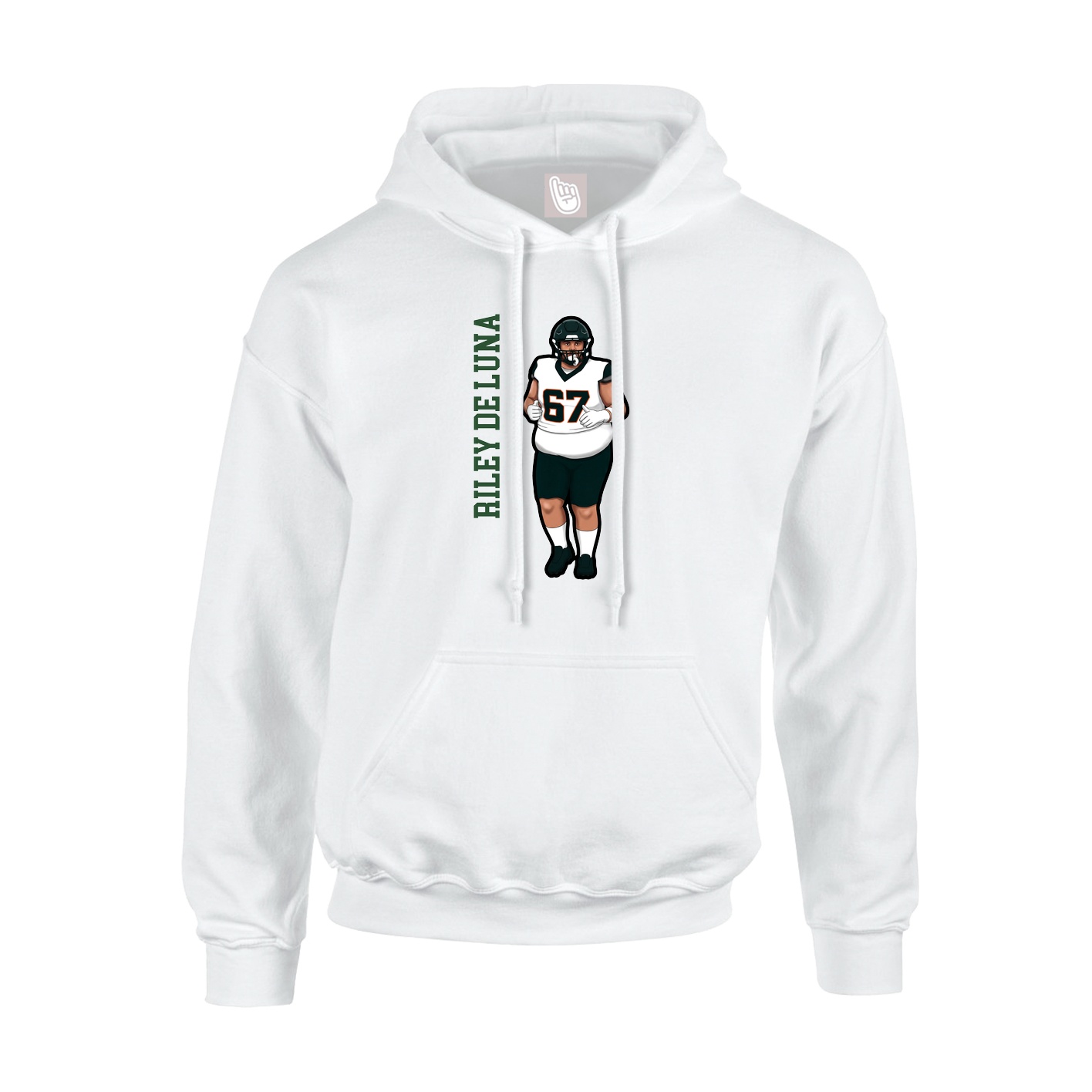 Youth Hoodie — Name Vertical in White
