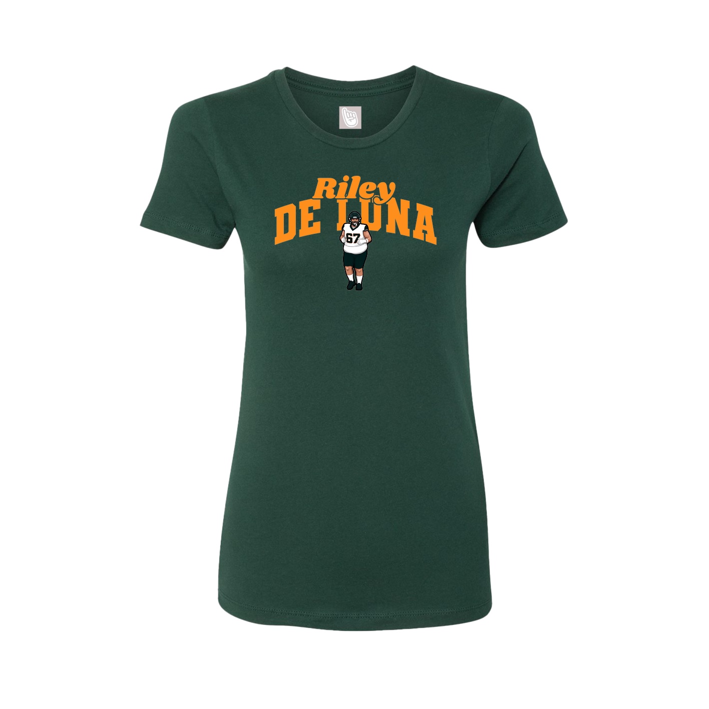 Fitted Women's Tee — Signature Arch in Green