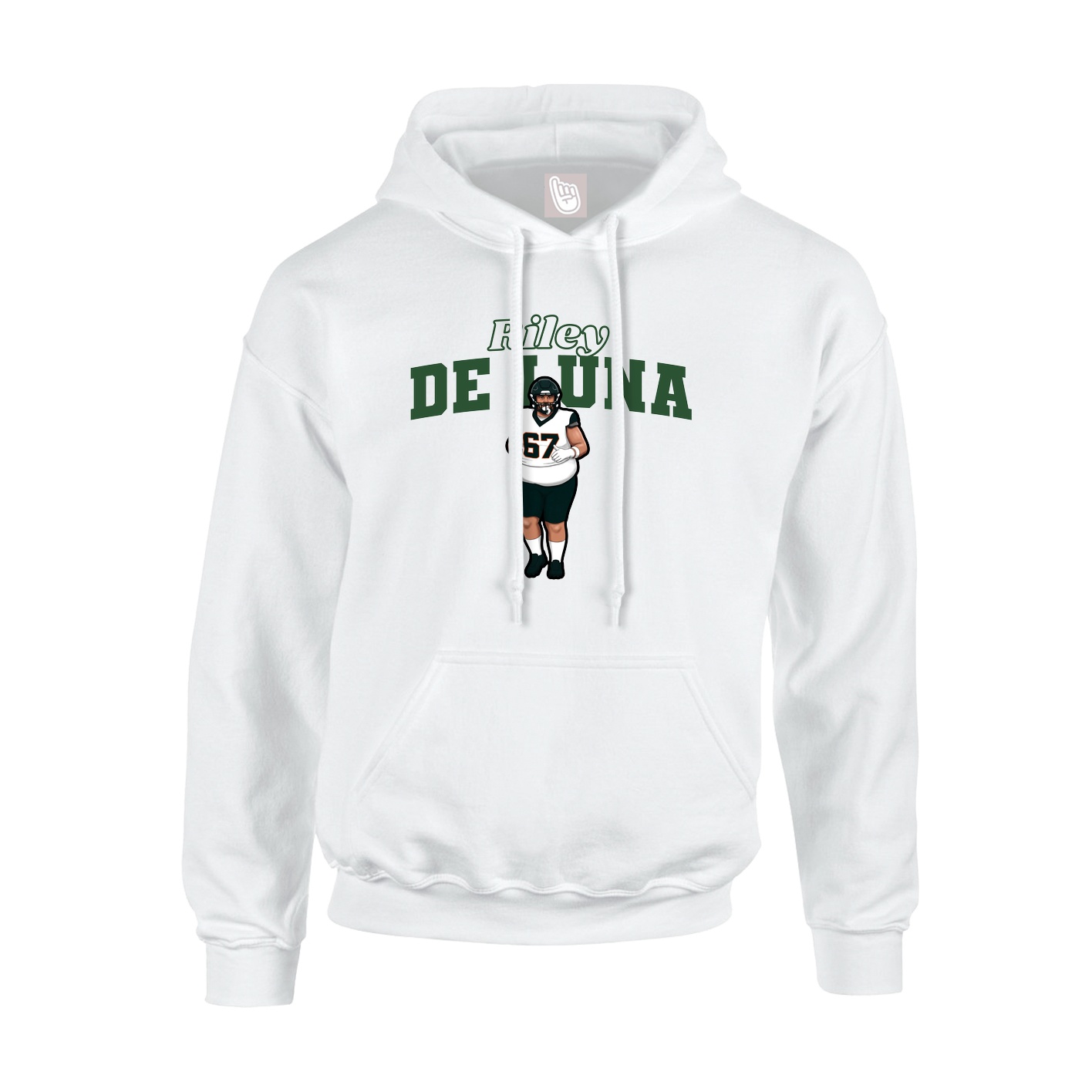 Hoodie — Name Arch in White