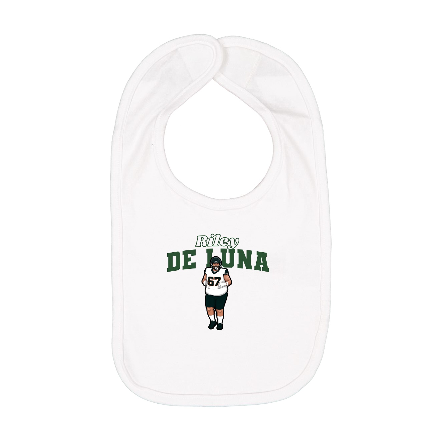 Infant Bib — Name Arch in White