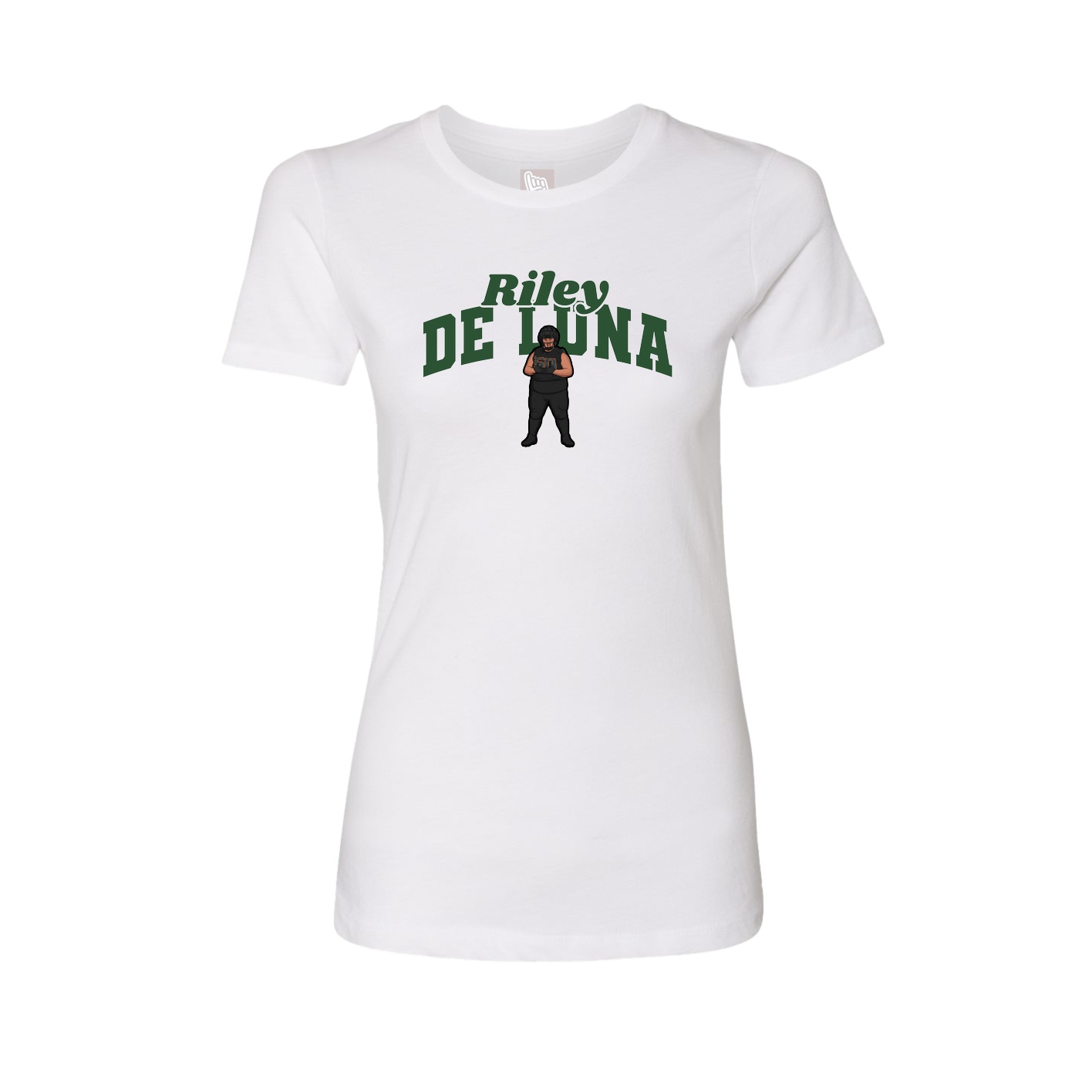 Fitted Women's Tee — Signature Arch in White