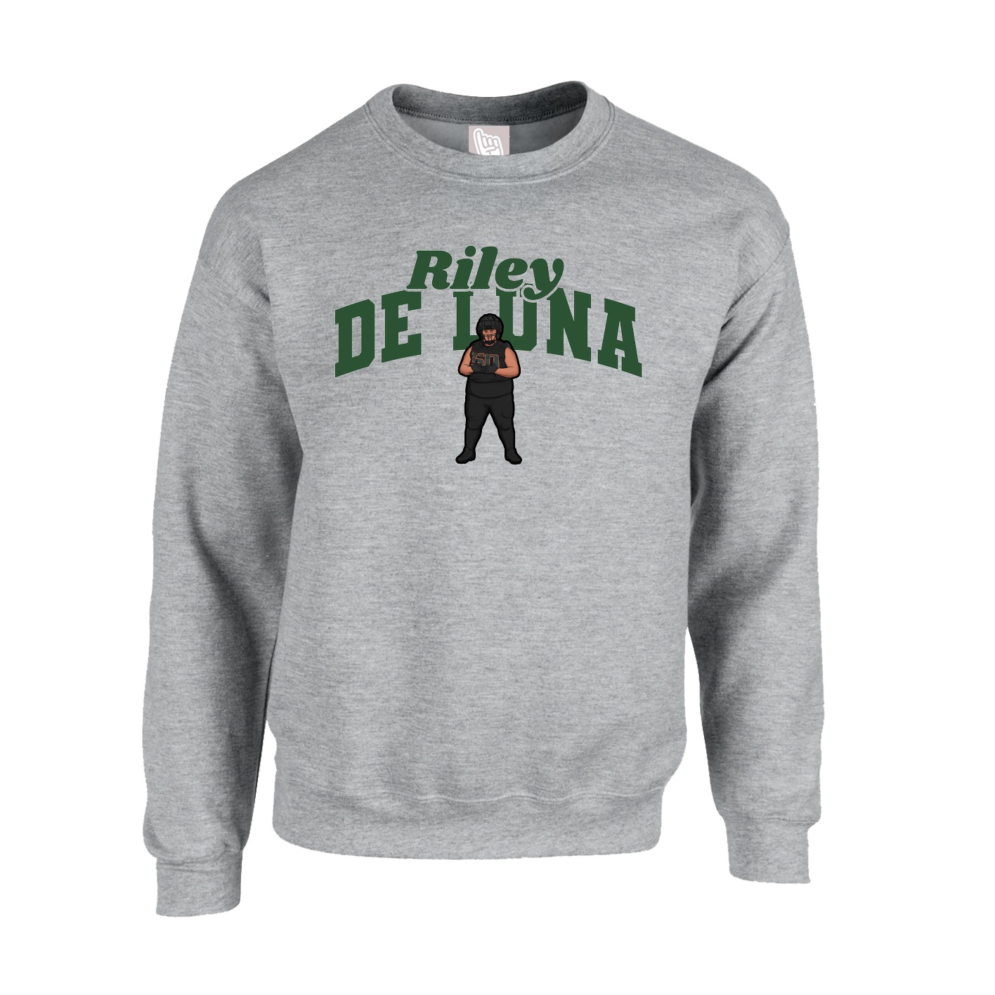 Fleece Crew — Signature Arch in Grey