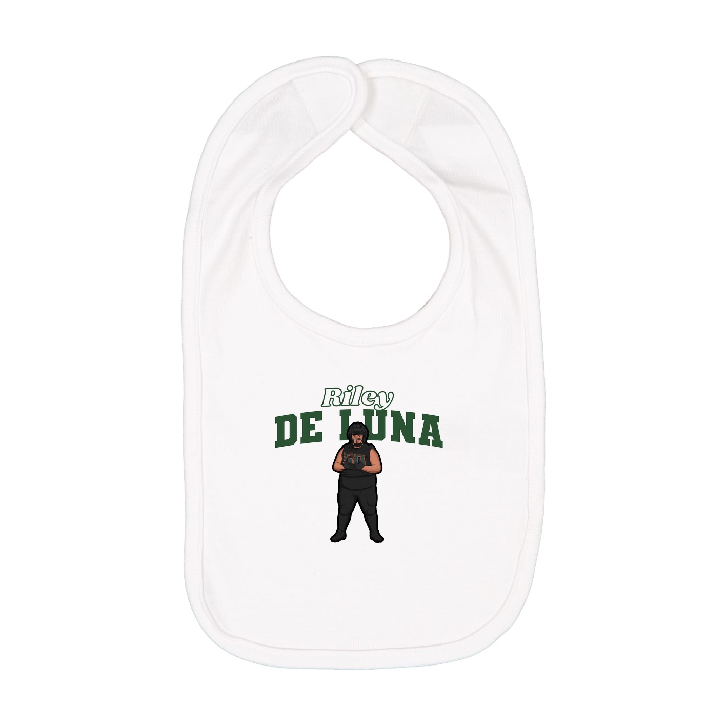Infant Bib — Name Arch in White
