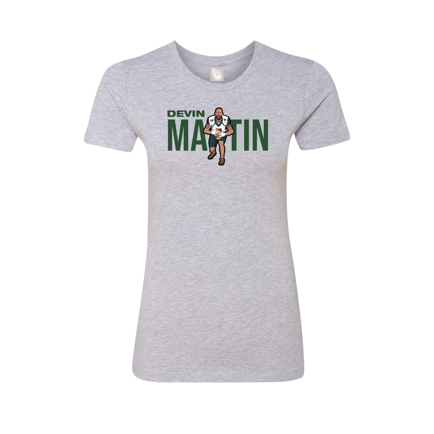 Fitted Women's Tee — Player Name in Grey
