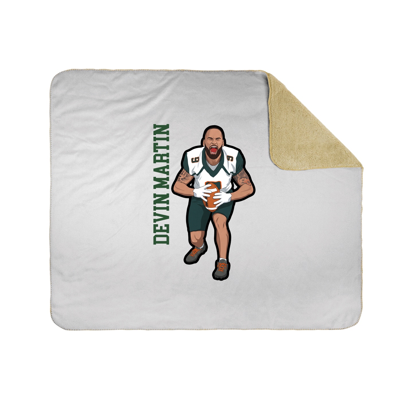 Throw Blanket — Name Vertical in White