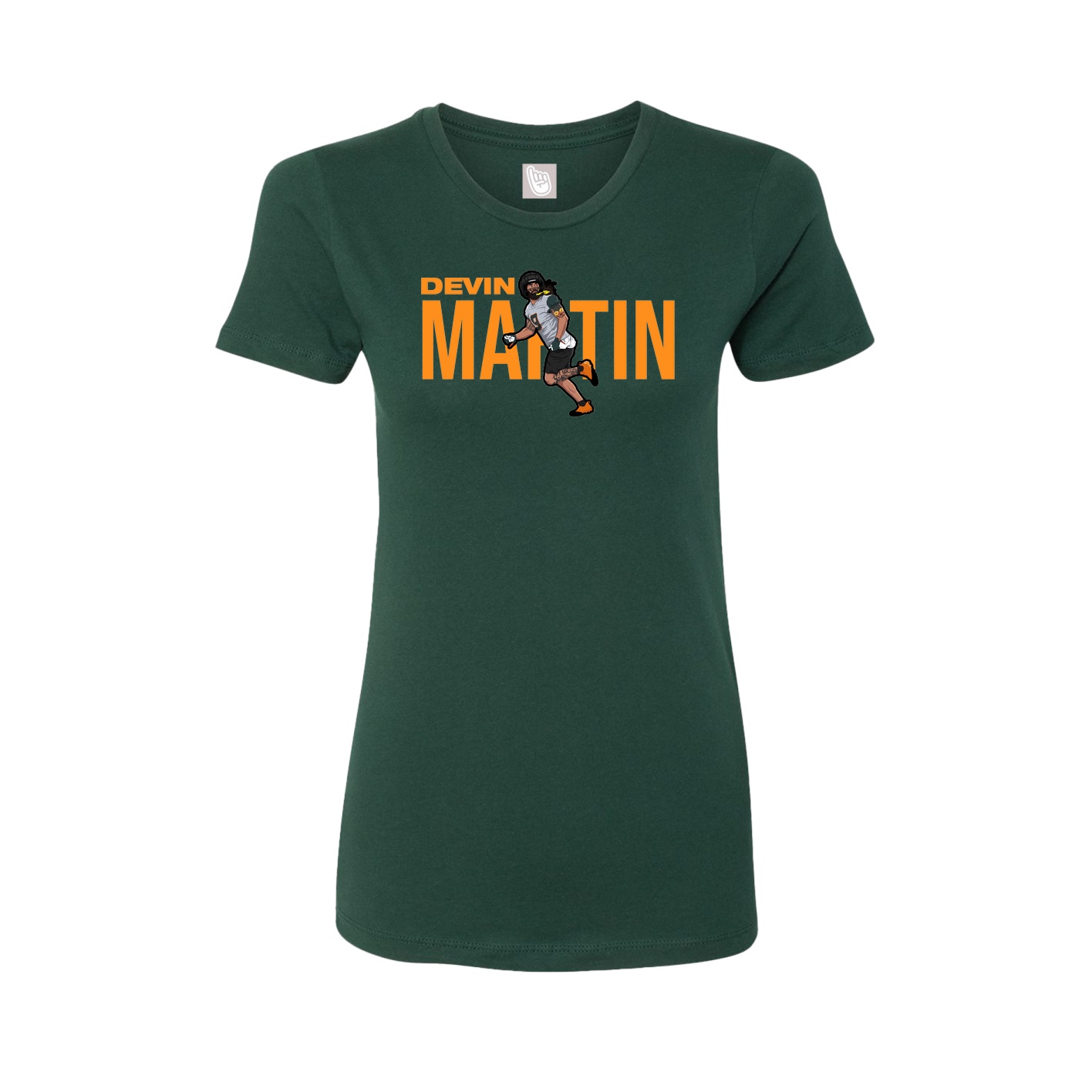 Fitted Women's Tee — Player Name in Green