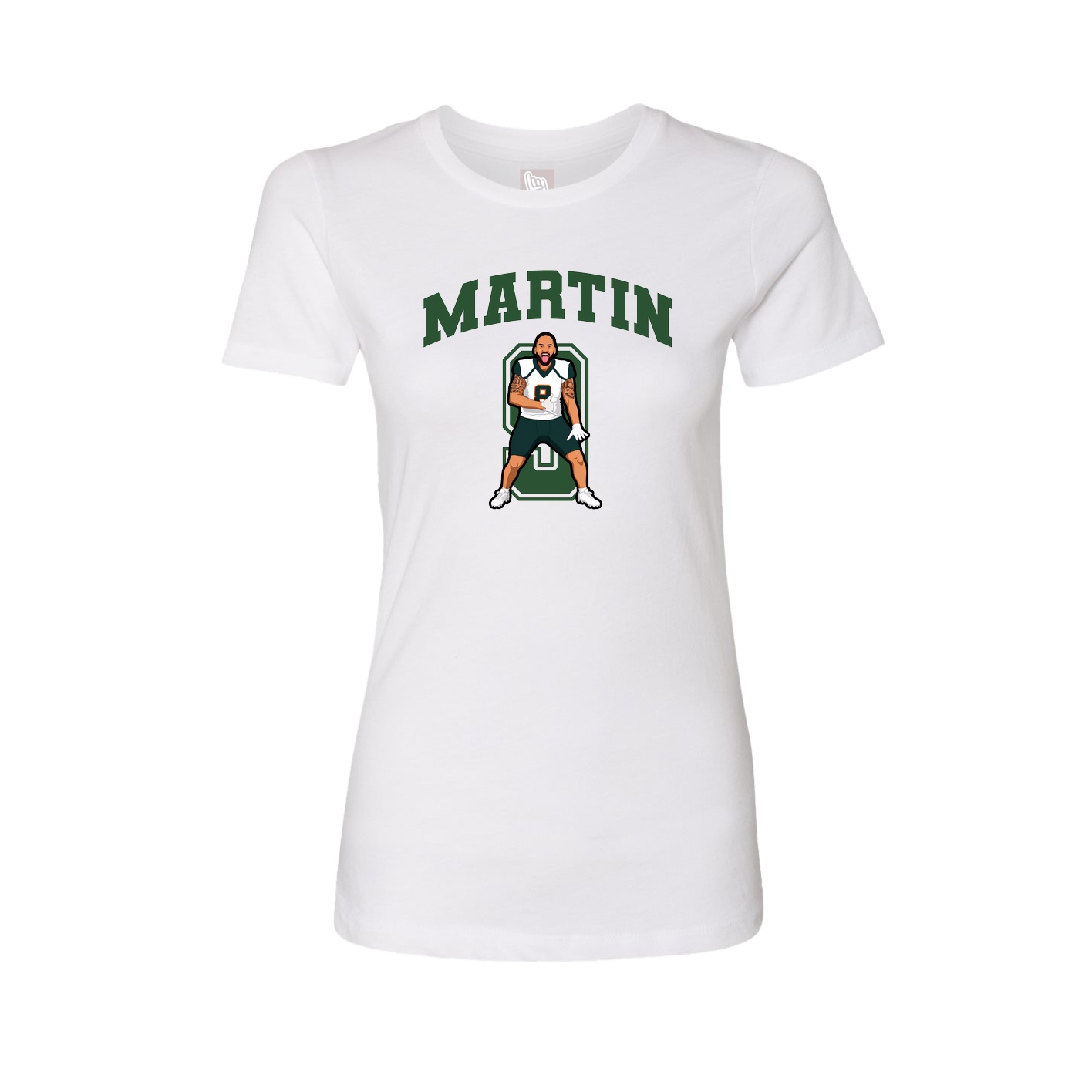 Fitted Women's Tee — Number in White