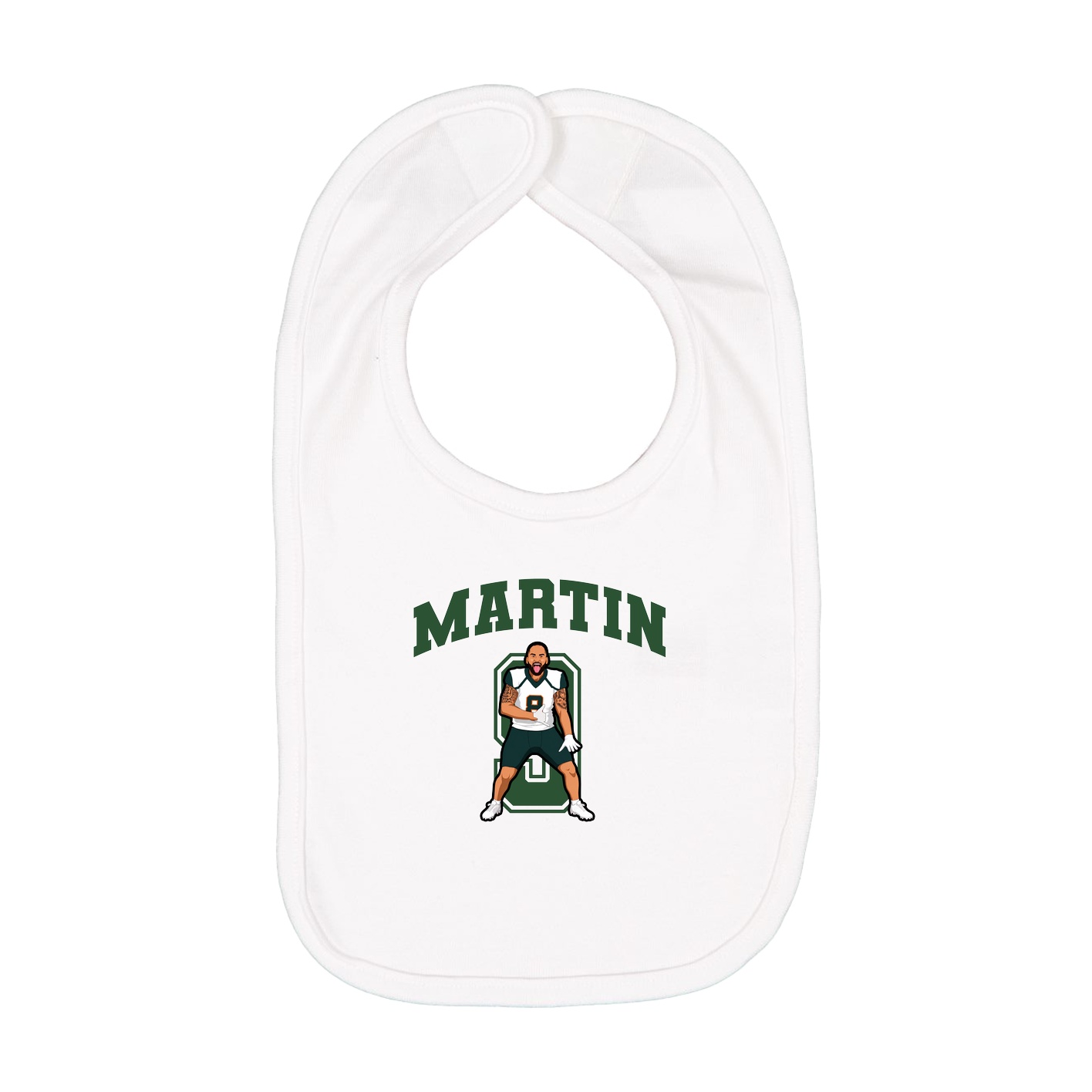 Infant Bib — Number in White