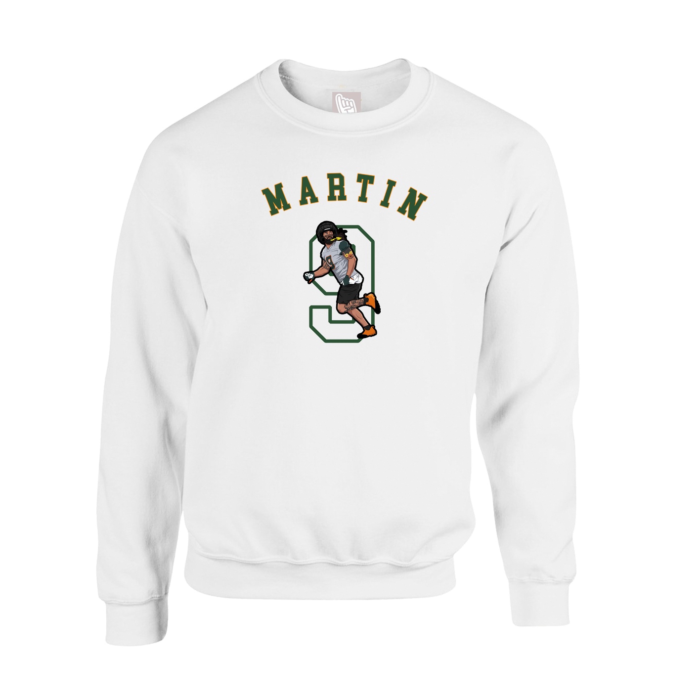 Fleece Crew — Shirsey Arch in White
