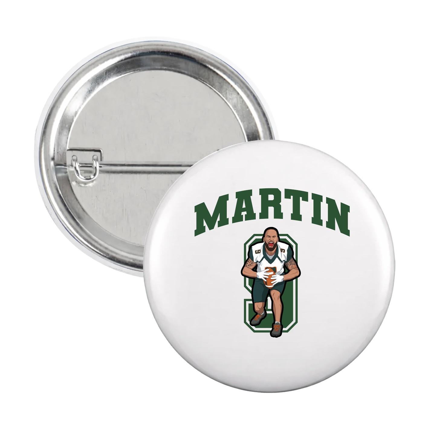 Game Day Button — Number in White