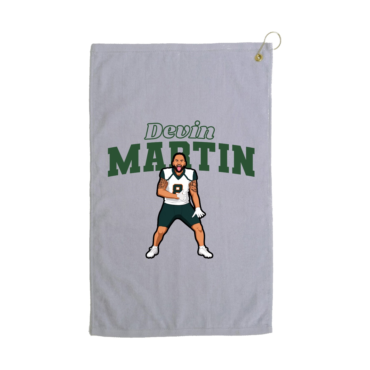 Golf Towel — Name Arch in Grey