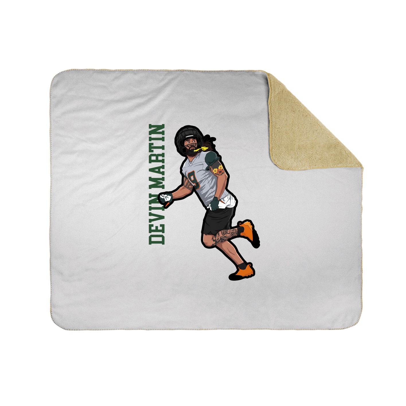 Throw Blanket — Name Vertical in White