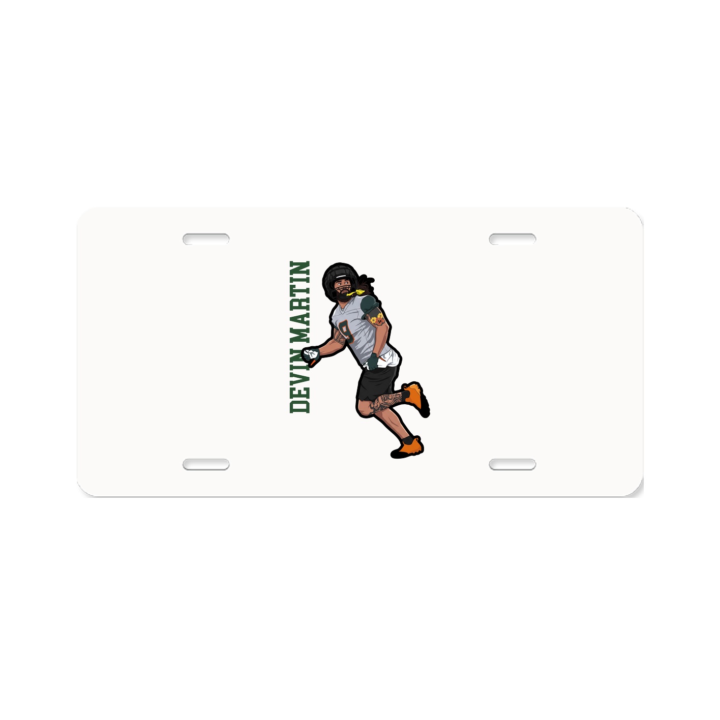 License Plate — Name Vertical in Classic
