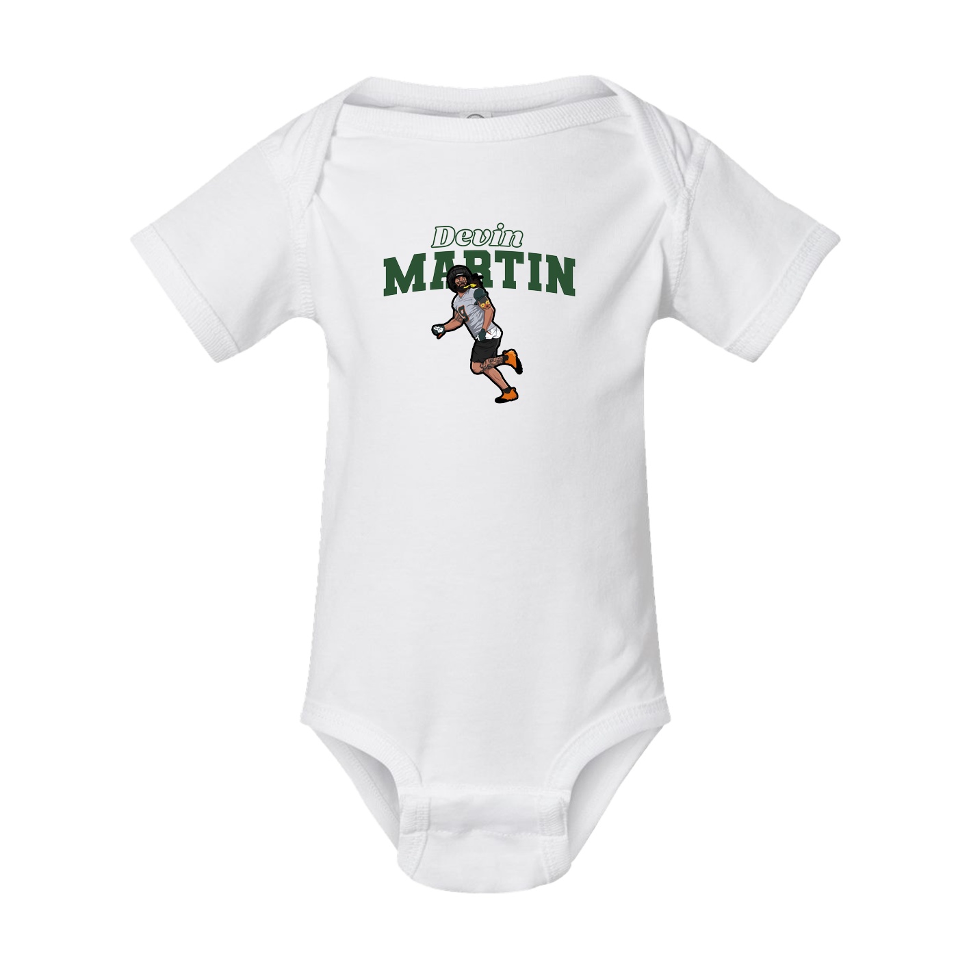 Baby Onesie — Name Arch in White