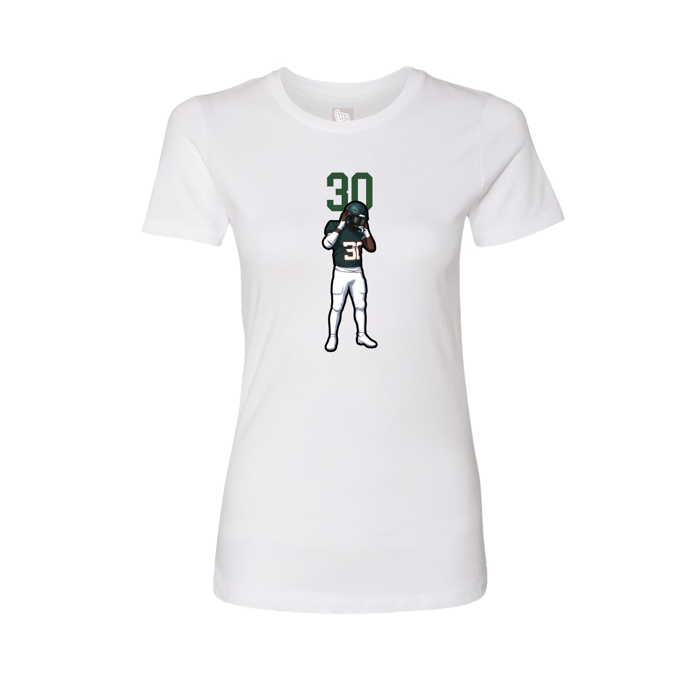 Fitted Women's Tee — Number Top in White