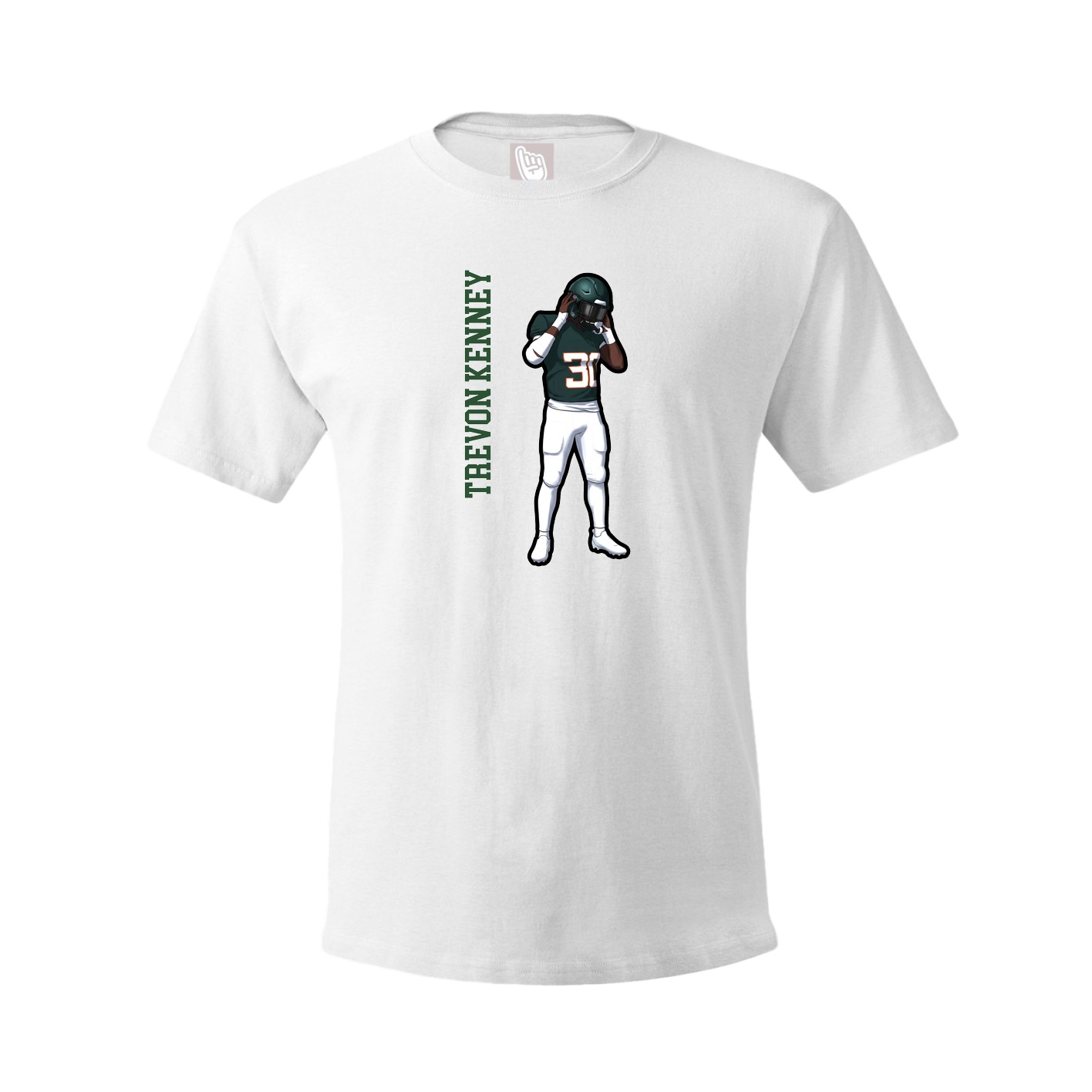 Tee — Name Vertical in White