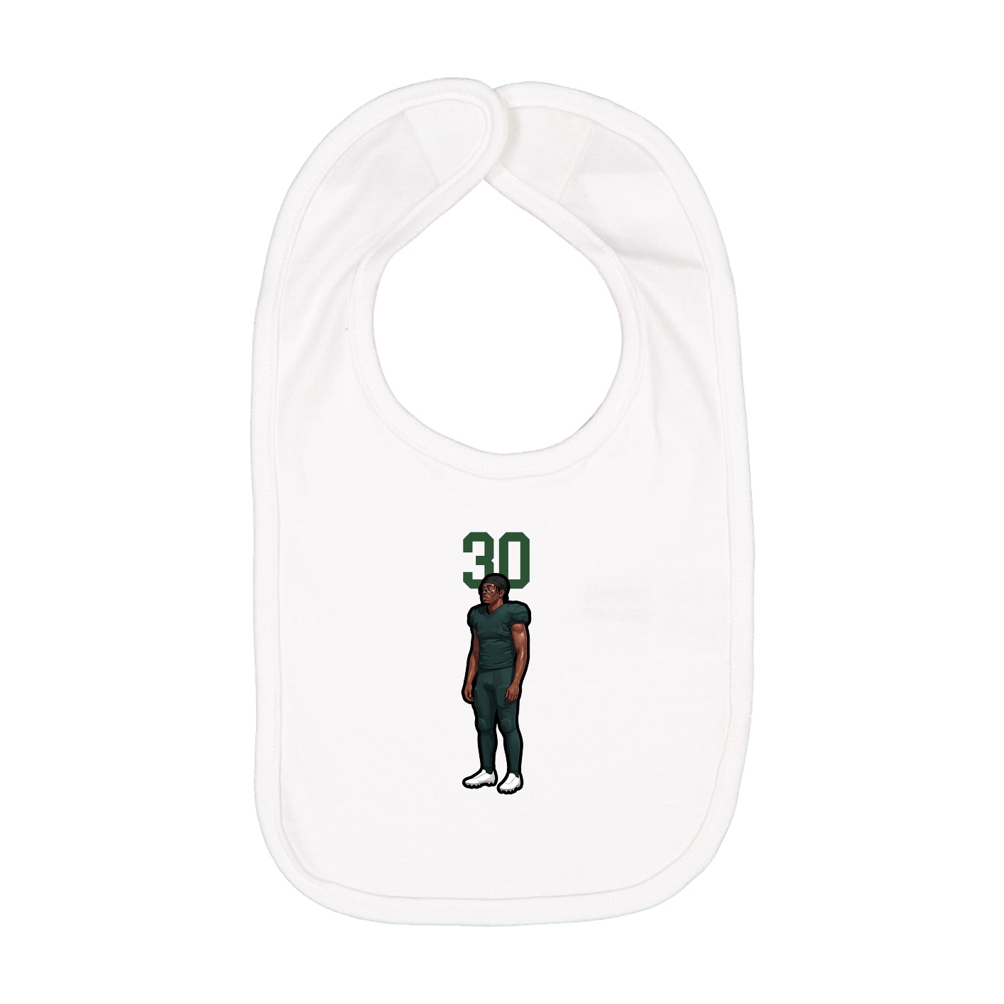 Infant Bib — Number Top in White