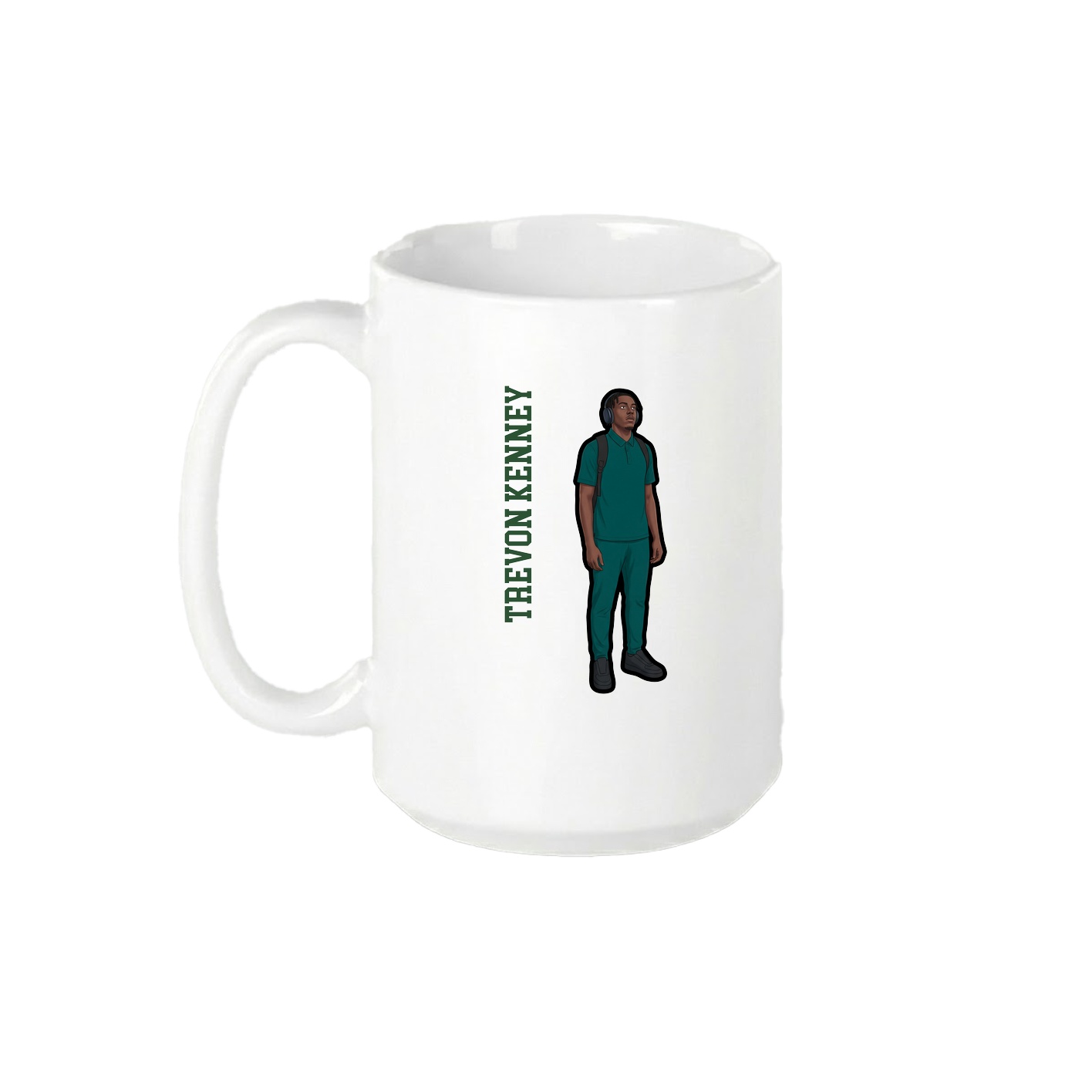 15oz Coffee Mug — Name Vertical in White