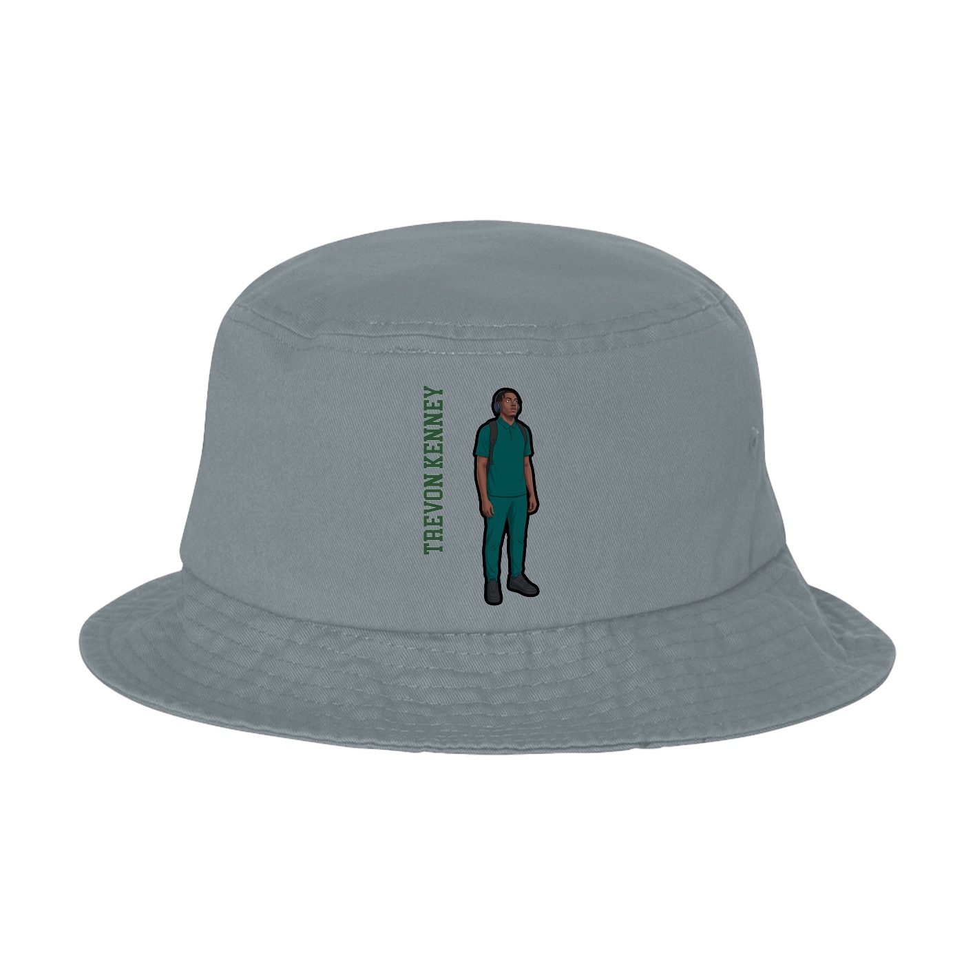 Bucket Cap — Name Vertical in Grey