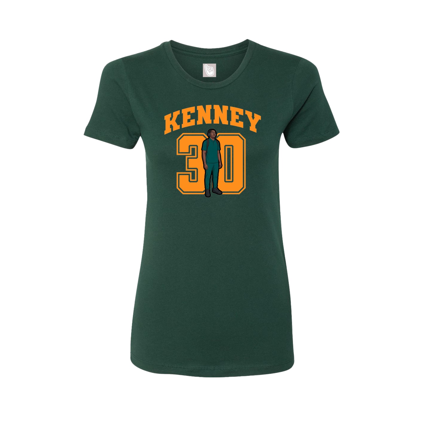 Fitted Women's Tee — Number in Green