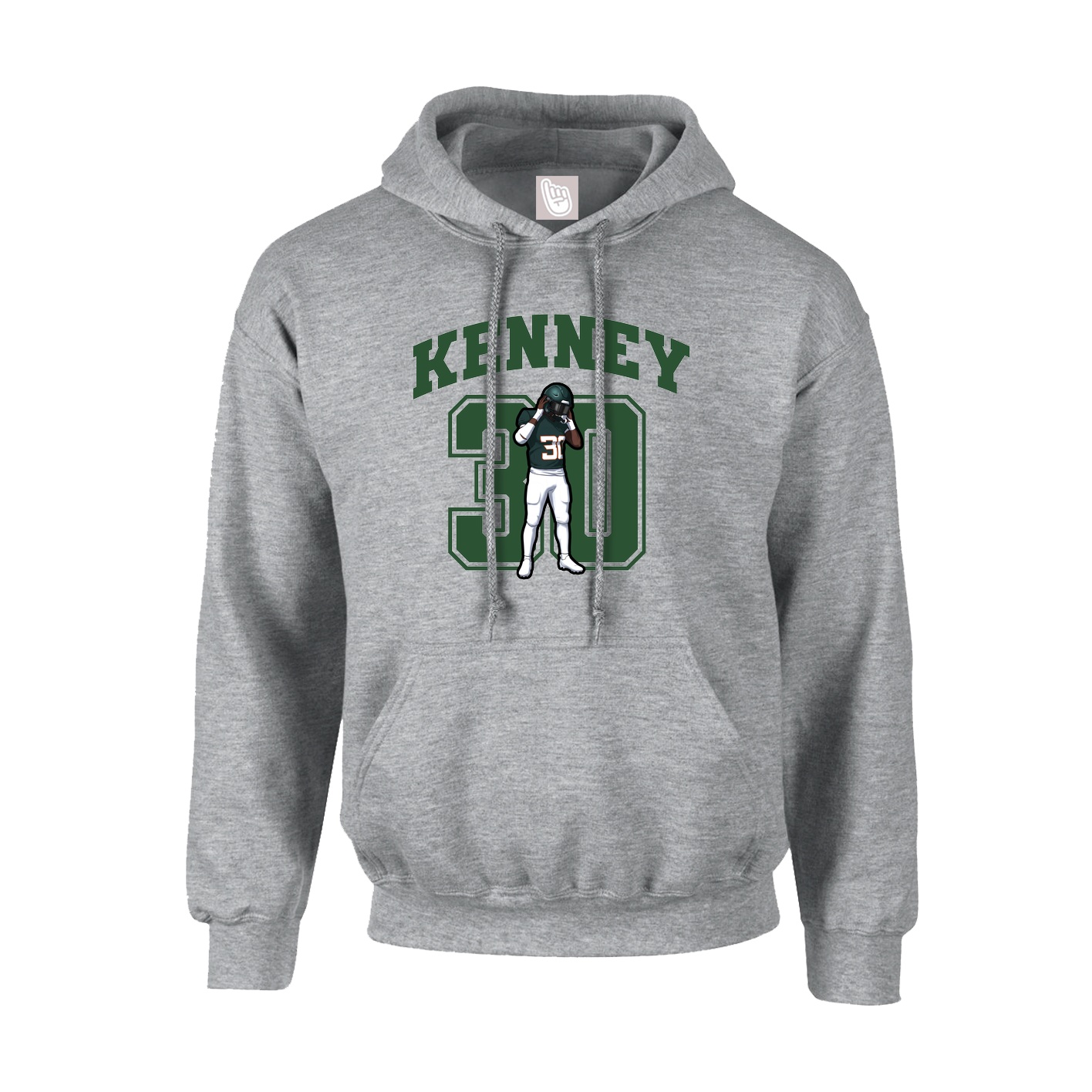 Hoodie — Number in Grey