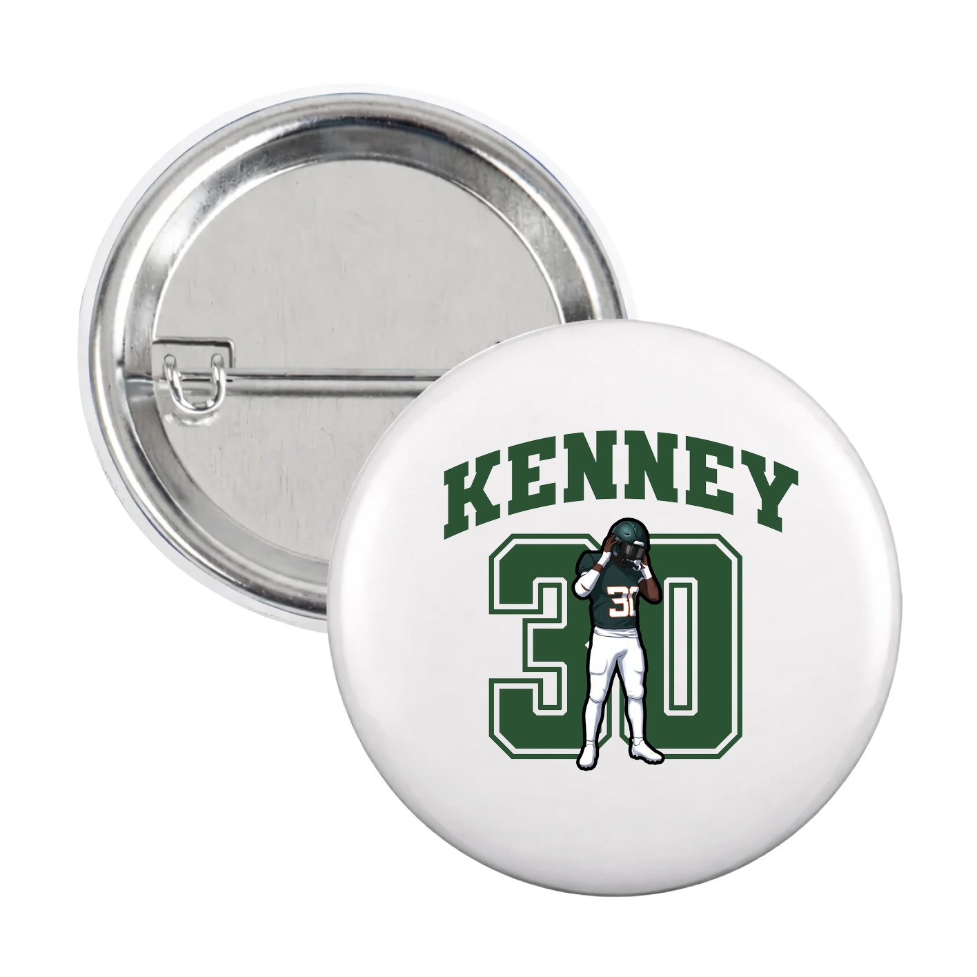 Game Day Button — Number in White