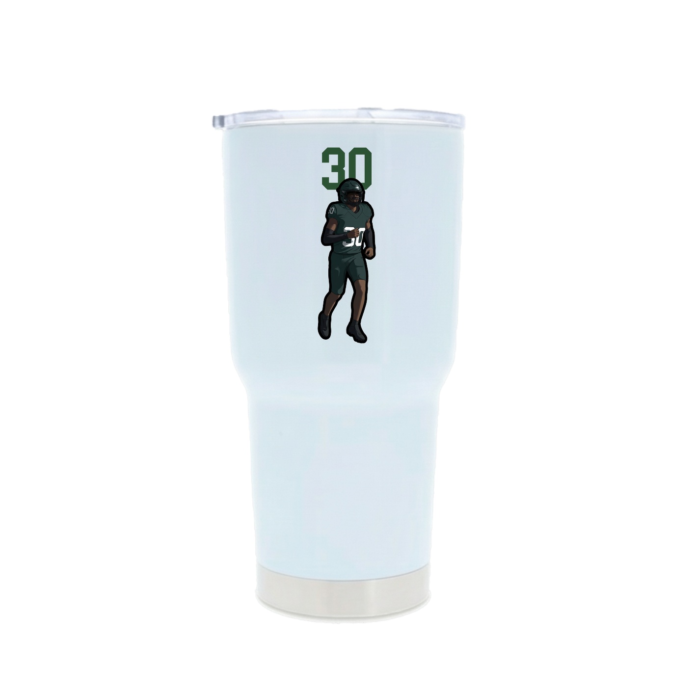 30oz Stainless Steel Tumbler — Number Top in White