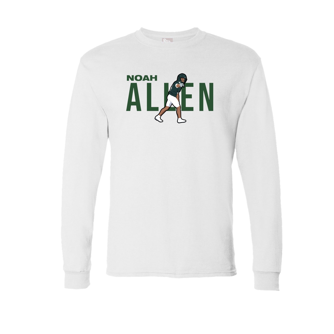 Long Sleeve Tee — Player Name in White