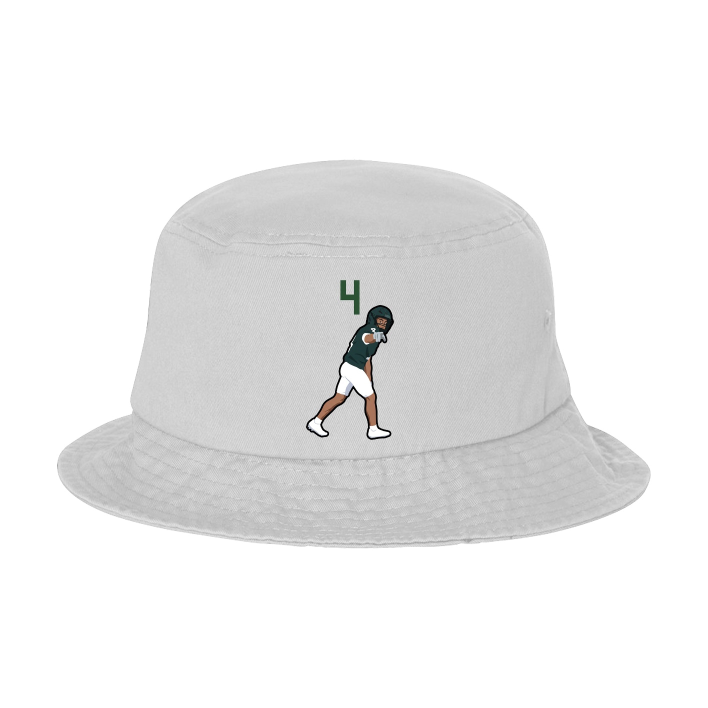 Bucket Cap — Number Top in White