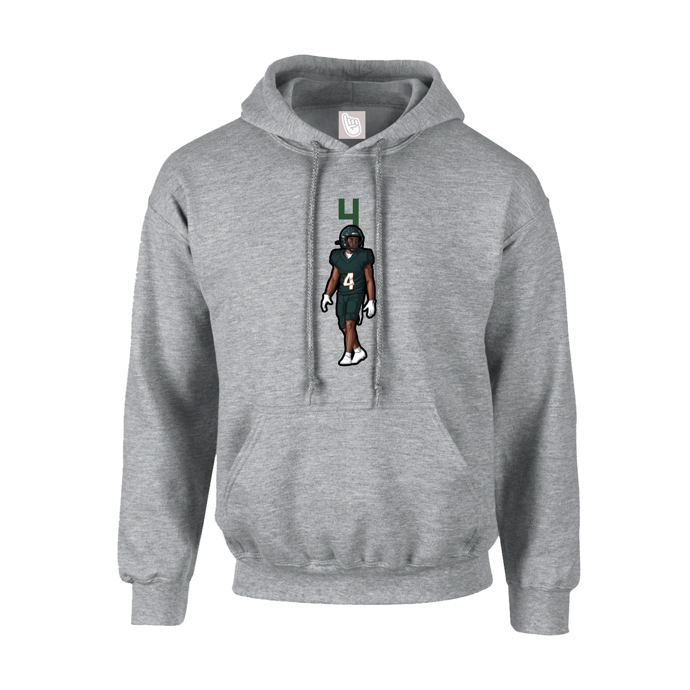 Youth Hoodie — Number Top in Grey