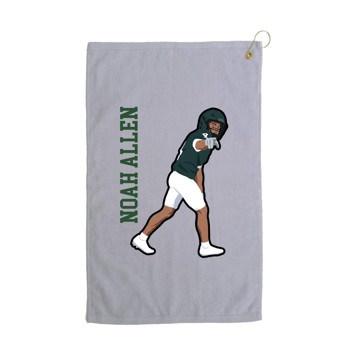 Golf Towel — Name Vertical in Grey