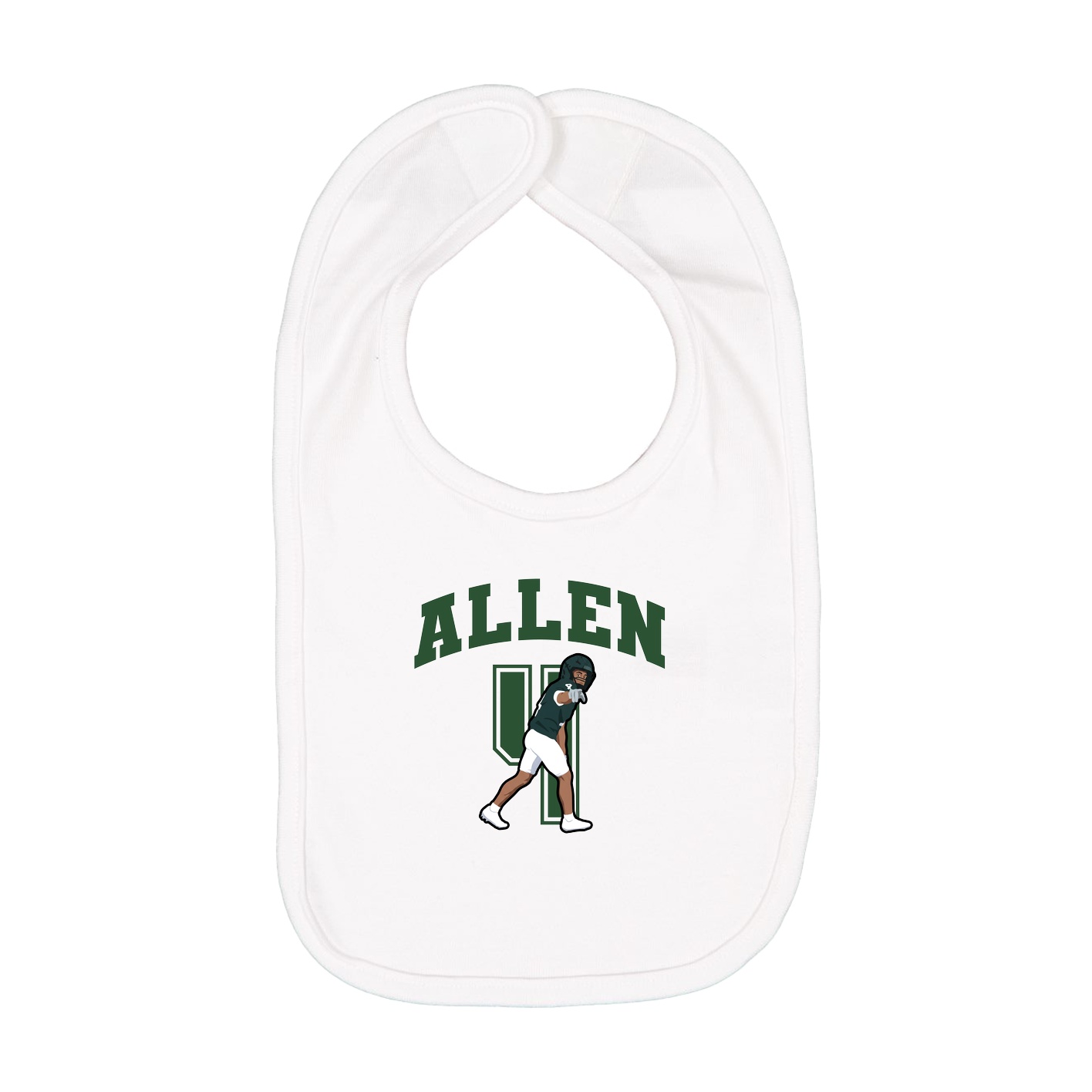 Infant Bib — Number in White