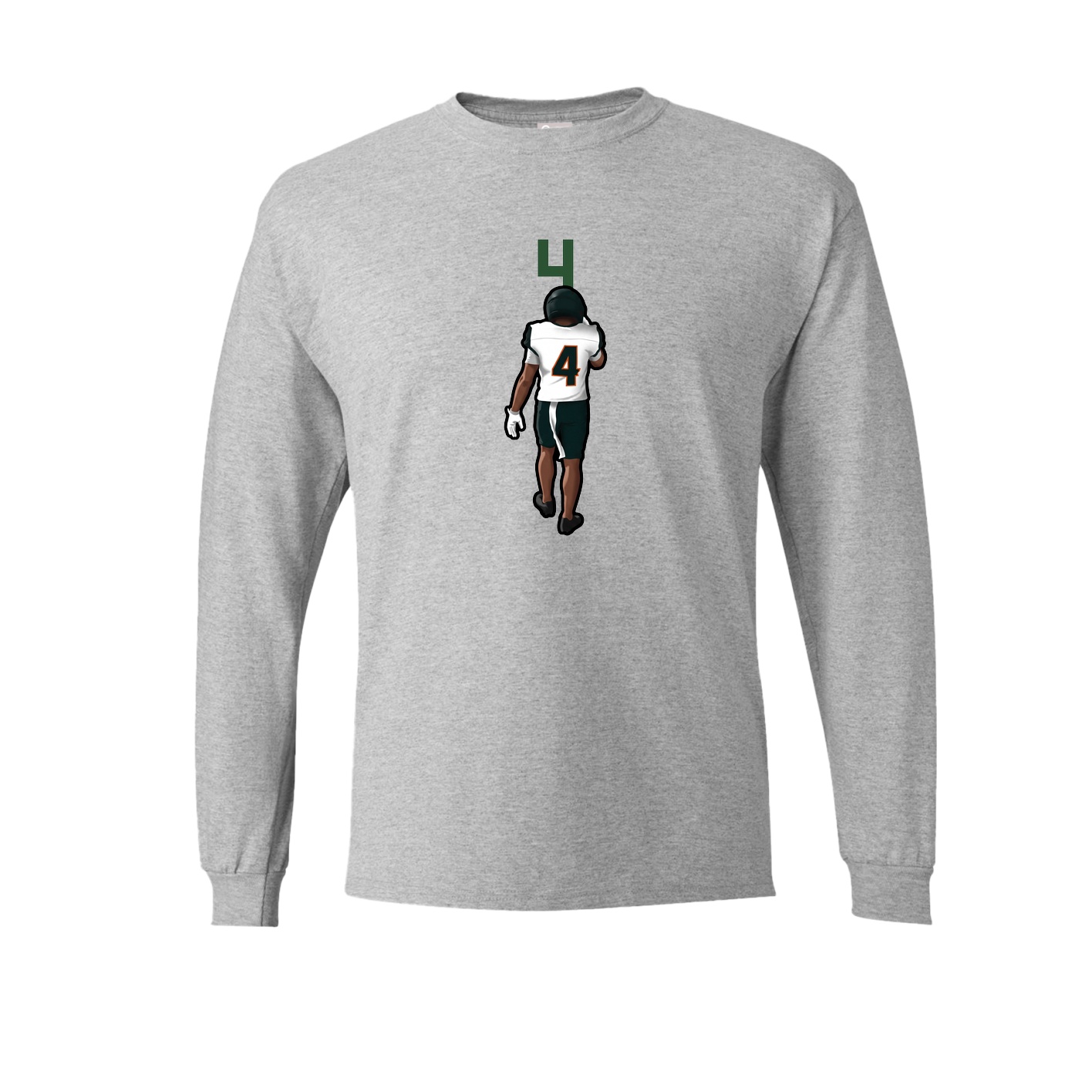 Long Sleeve Tee — Number Top in Grey