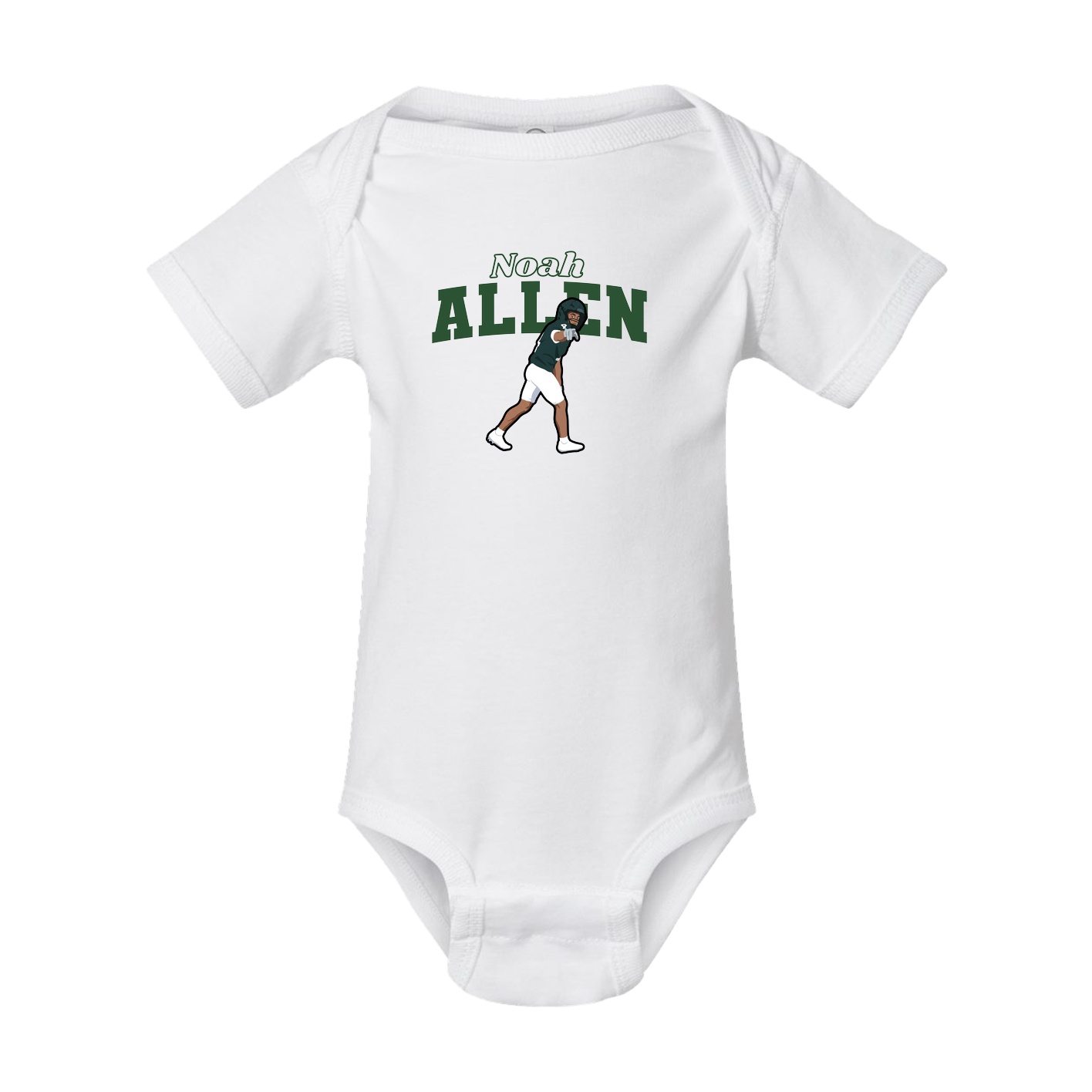 Baby Onesie — Name Arch in White