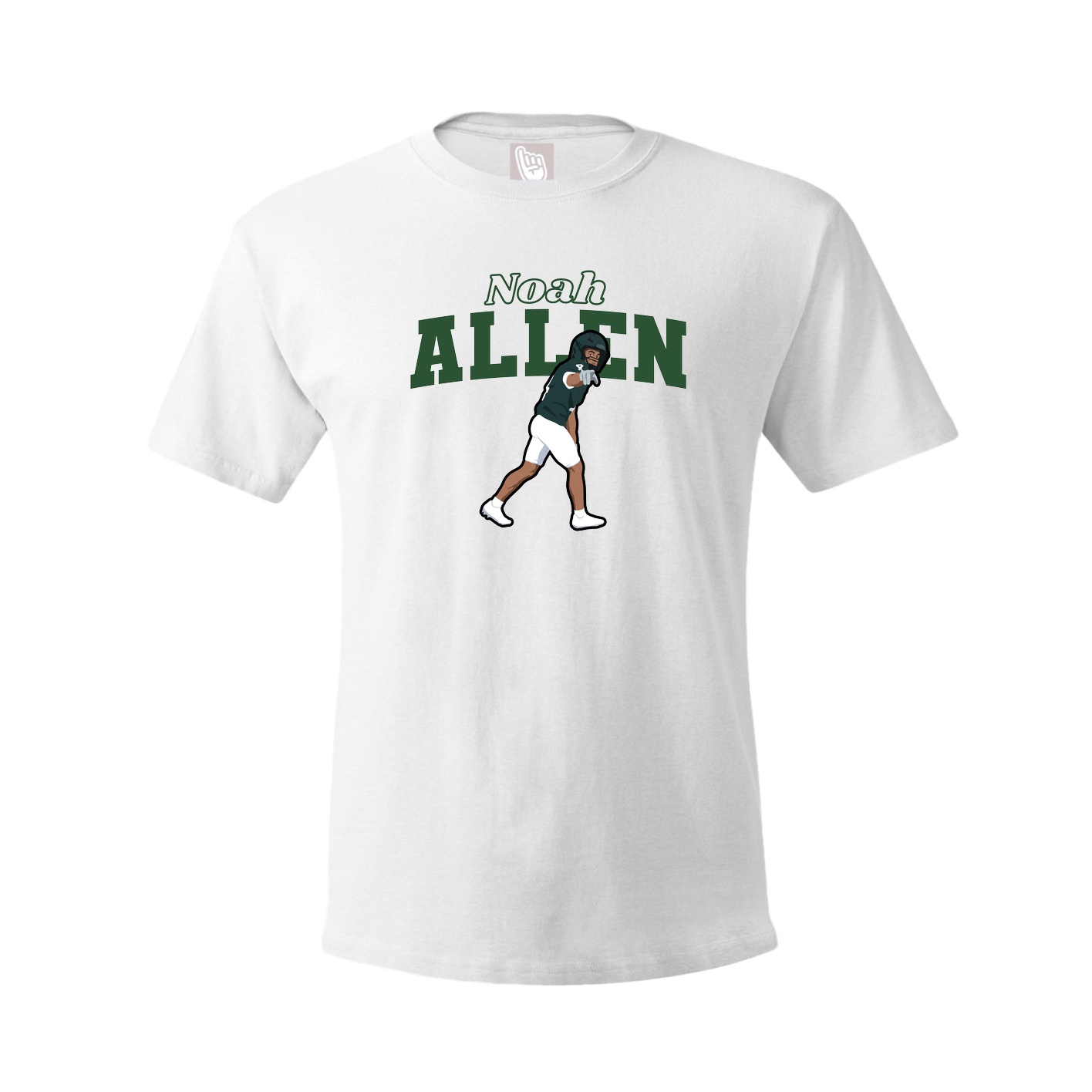 Youth Tee — Name Arch in White